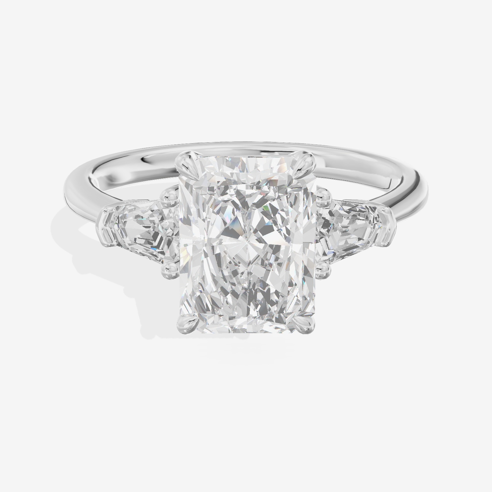 Maia Three Stone Radiant Engagement Ring (1/4 ct. tw.) in 14K White Gold