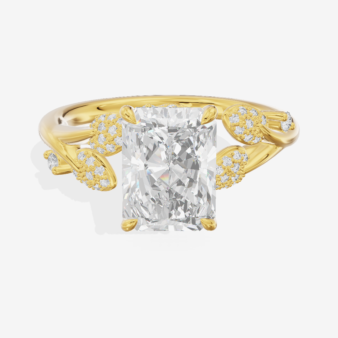 Lightwoven Radiant Engagement Ring with Side Stones (1/6 ct. tw.) in 18K Yellow Gold