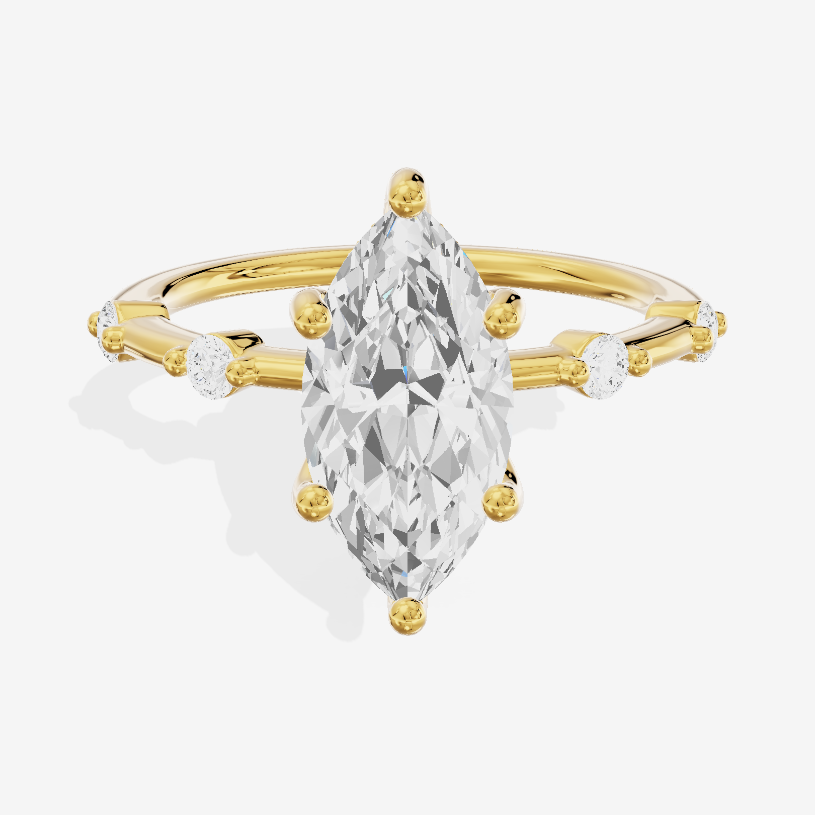 Selenia Marquise Hidden Halo Engagement Ring (1/6 ct. tw.) in 18K Yellow Gold