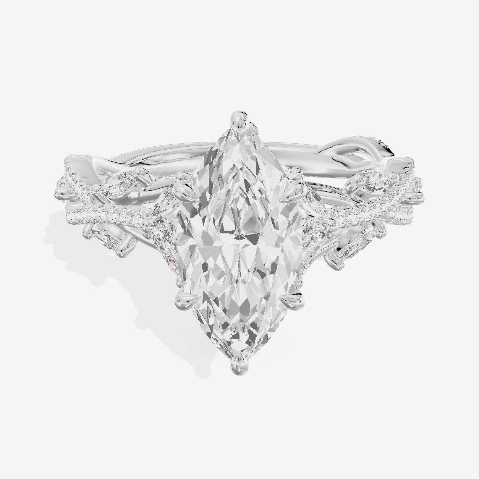 Grand Twine Marquise Twisted Engagement Ring (3/4 ct. tw.) in 18K White Gold