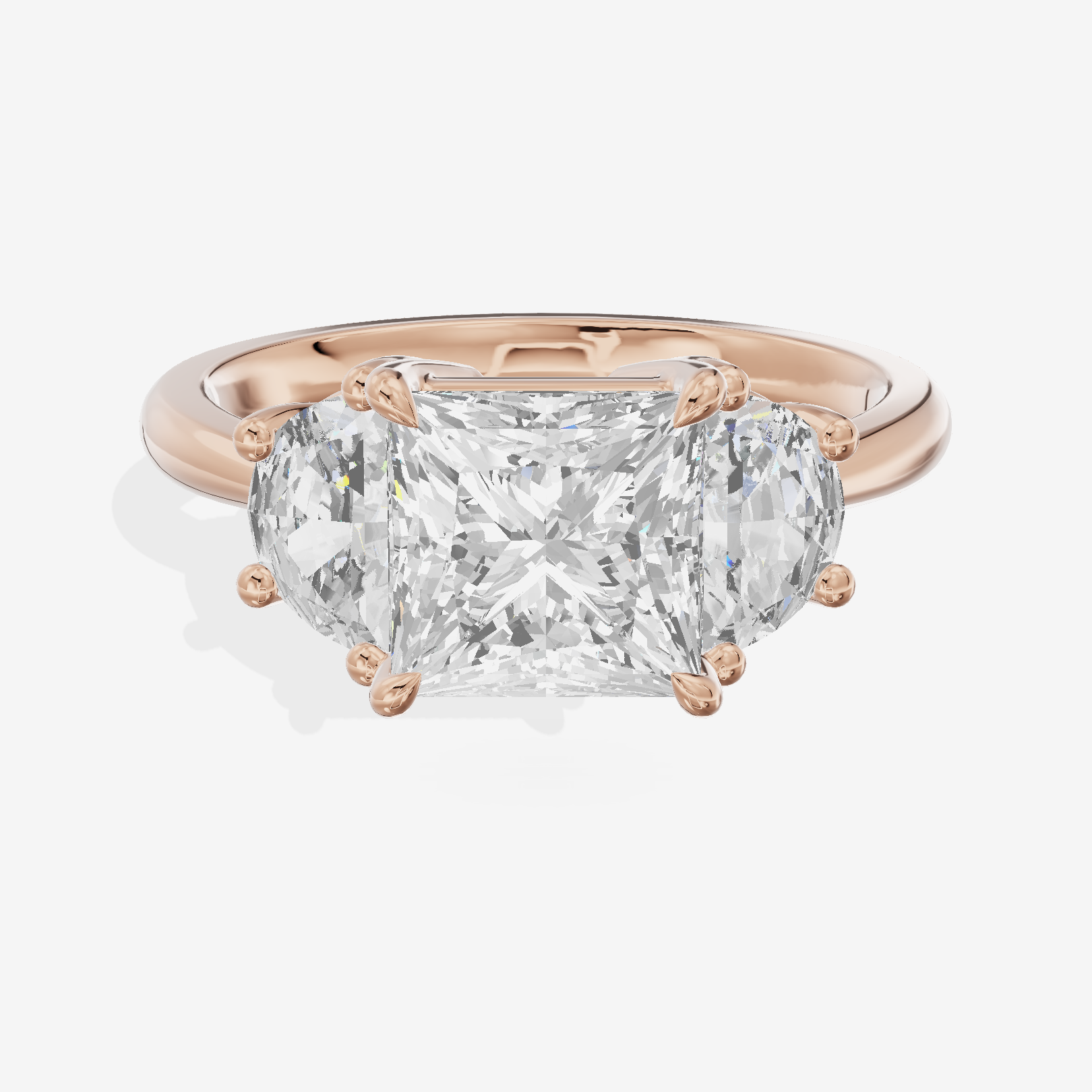 Classic Liviana Princess Three Stone Engagement Ring (1/4 ct. tw.) in 14K Rose Gold