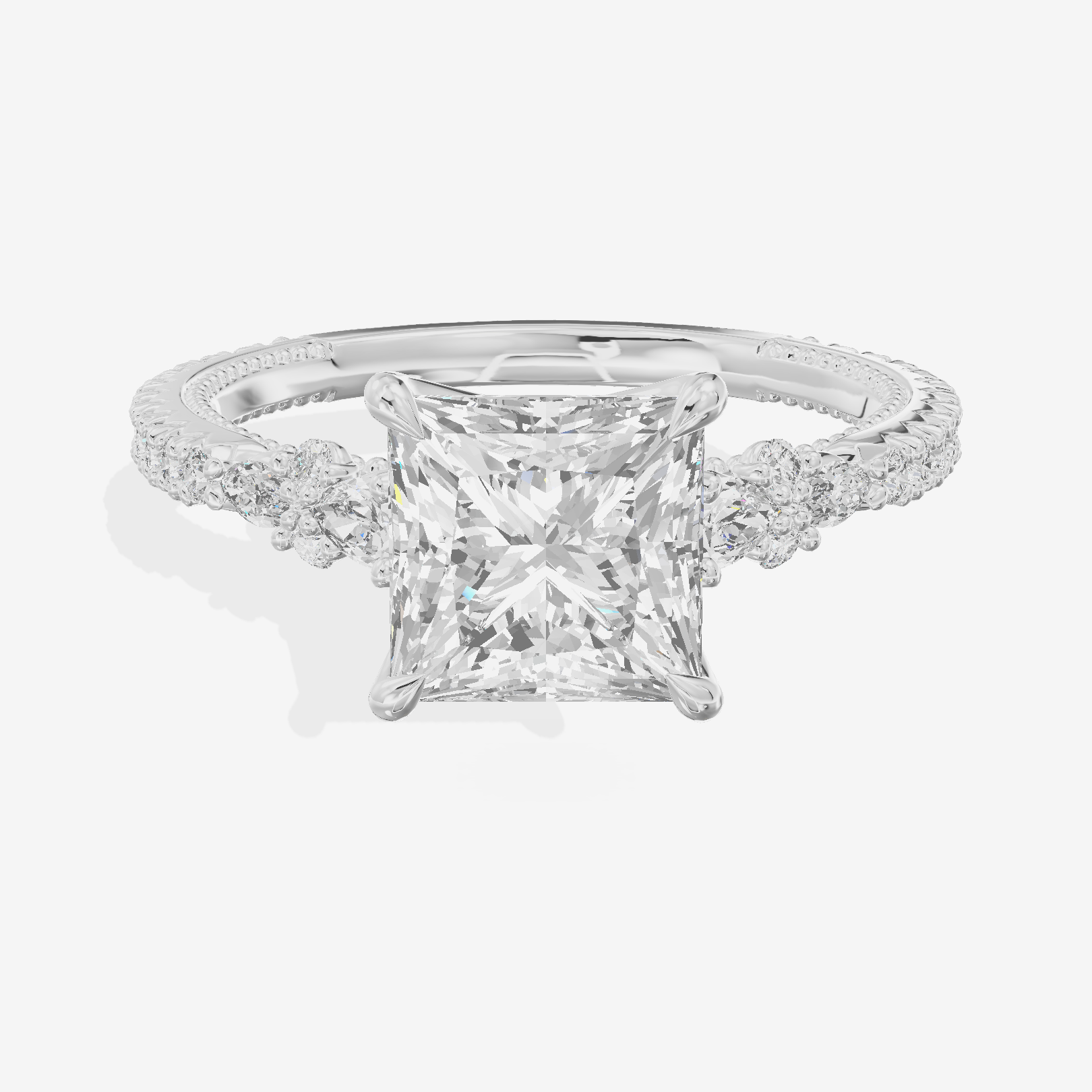 Trueheart Princess Engagement Ring with Side Stones (2/5 ct. tw.) in 18K White Gold