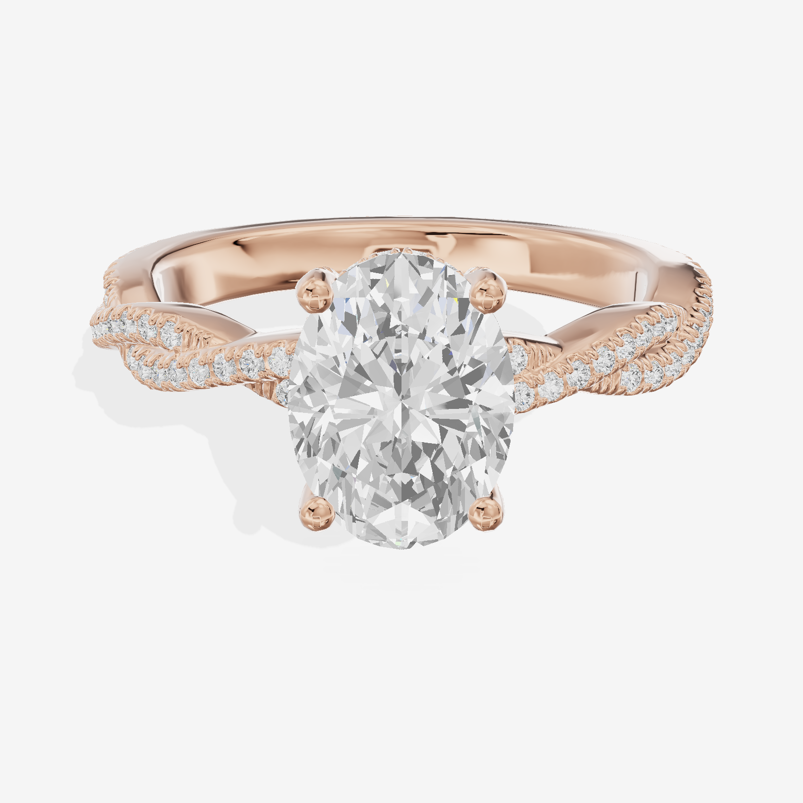 Luxe Twine Oval Twisted Engagement Ring (1/3 ct. tw.) in 18K Rose Gold
