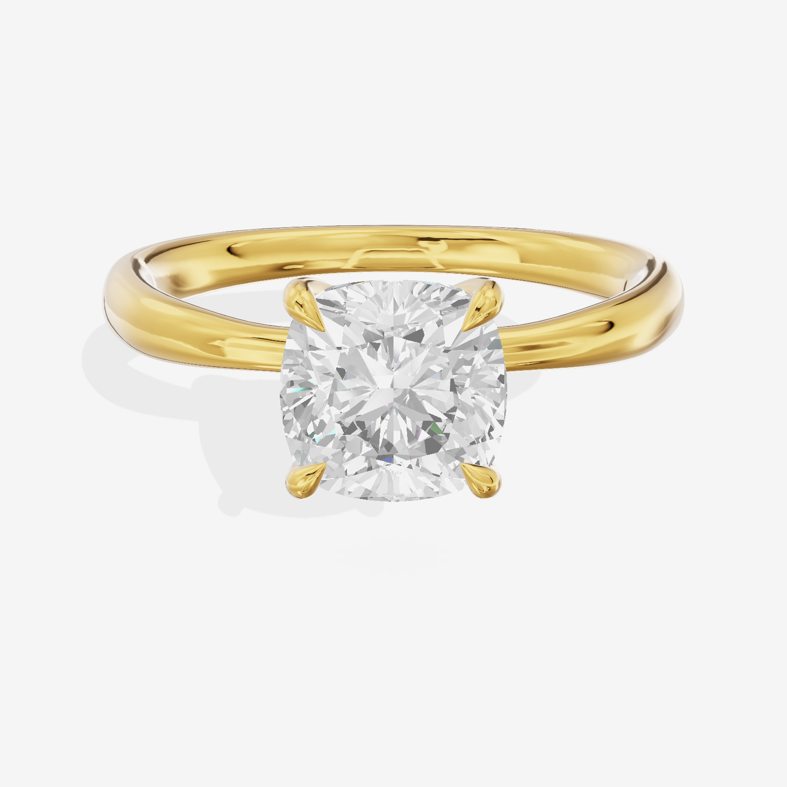 Classic Aimora 2.7mm Cushion Solitaire Engagement Ring in 14K Yellow Gold