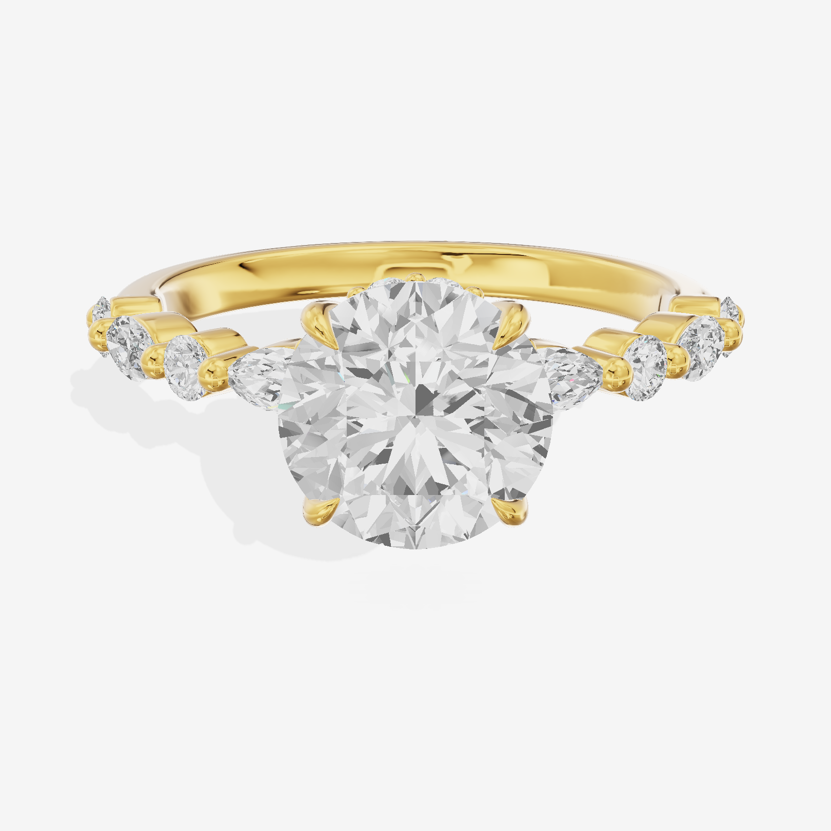 Luxe Adorae Round Hidden Halo Engagement Ring (2/5 ct. tw.) in 18K Yellow Gold