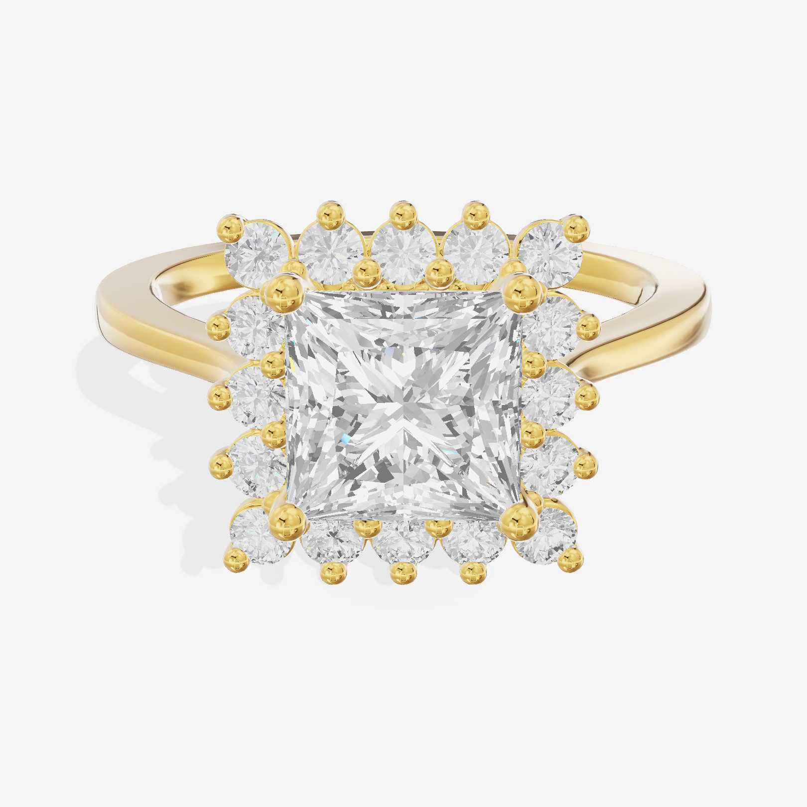 Liviana Halo Princess Engagement Ring (1/4 ct. tw.) in 14K Yellow Gold