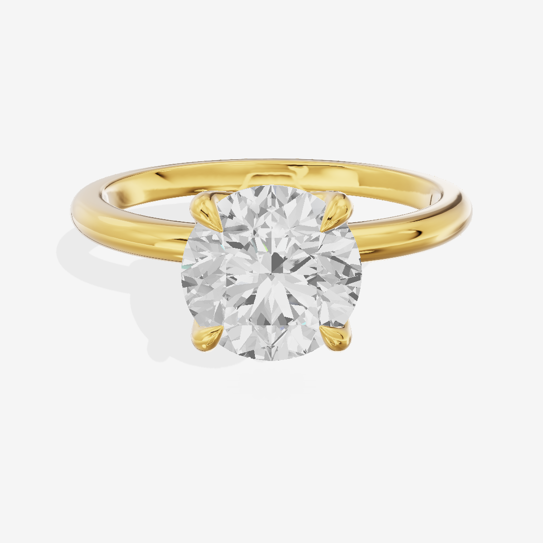 Vintage Aimora 1.8mm Round Solitaire Engagement Ring in 18K Yellow Gold