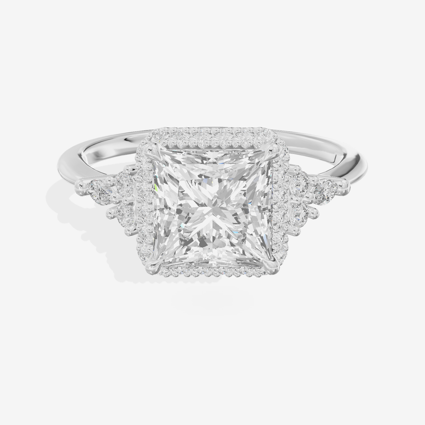 Lumina Halo Ring Princess Engagement Ring (1/4 ct. tw.) in 18K White Gold
