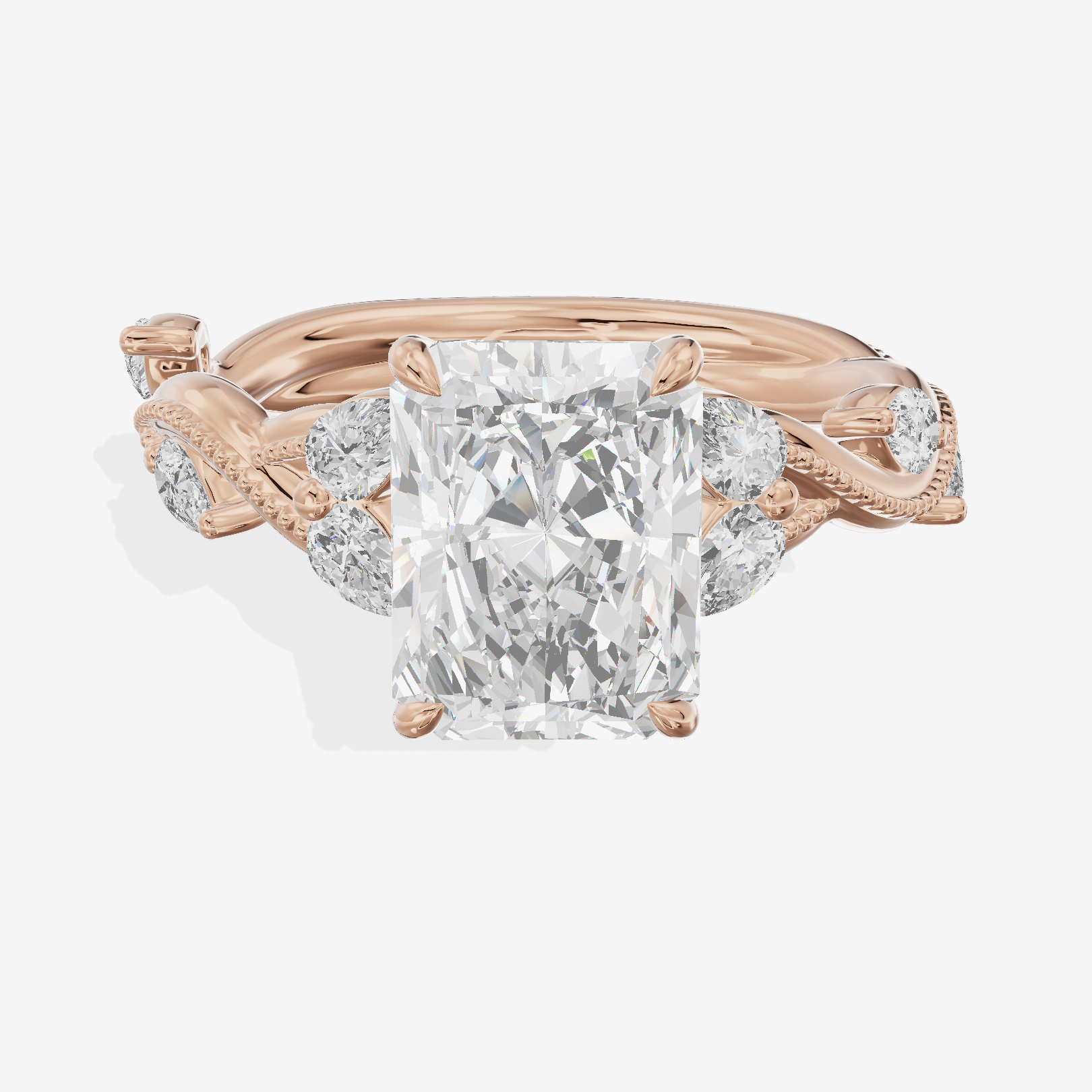 Vintage Twine Radiant Engagement Ring (3/8 ct. tw.) in 18K Rose Gold