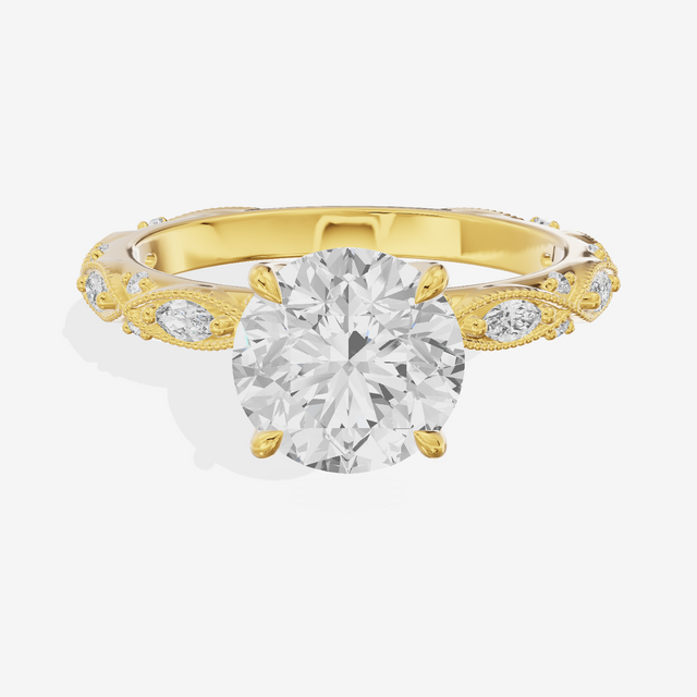 Vintage Whisper Round Engagement Ring (1/4 ct. tw.) in 18K Yellow Gold