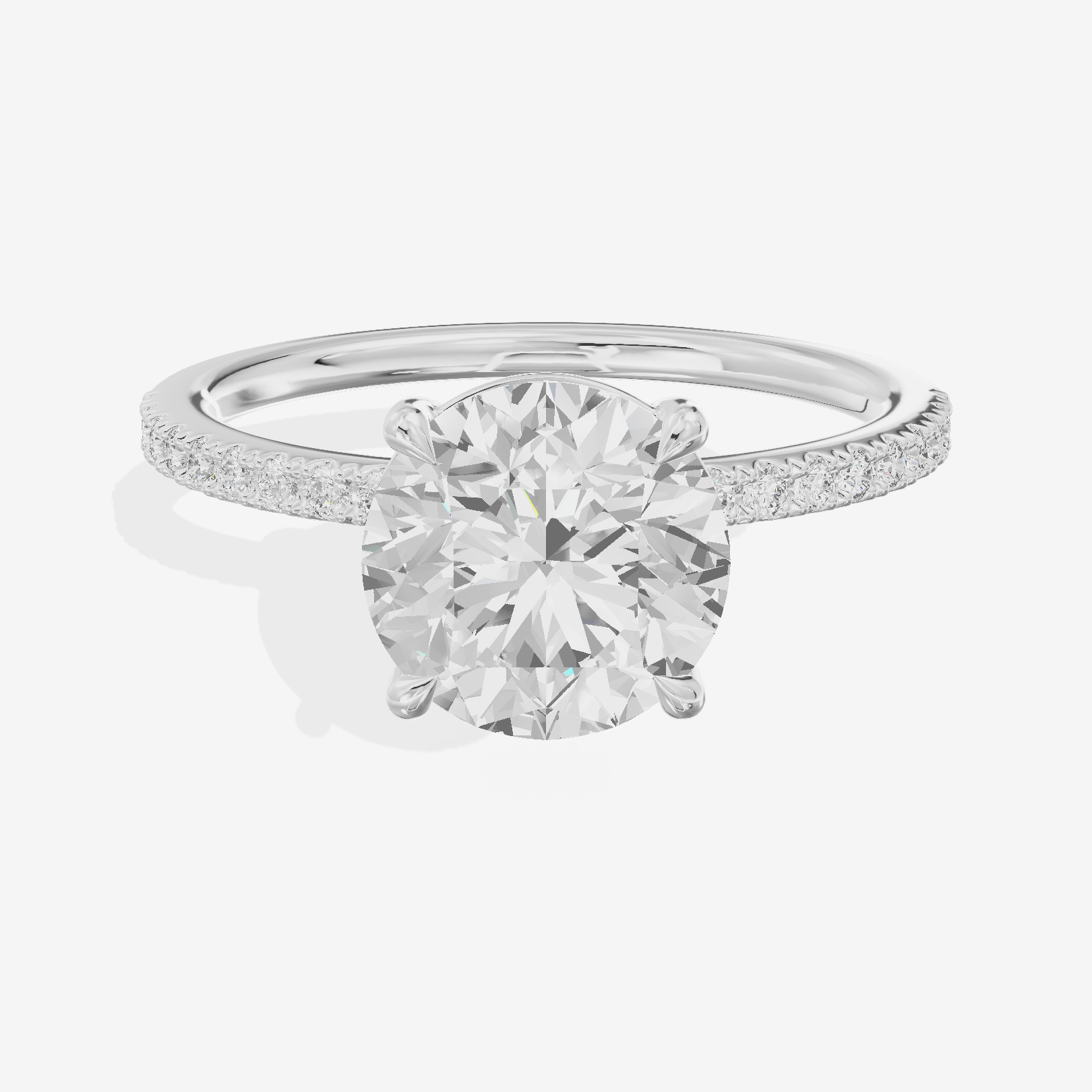 Tender Vowsae Round Engagement Ring with Side Stones (1/8 ct. tw.) in Platinum
