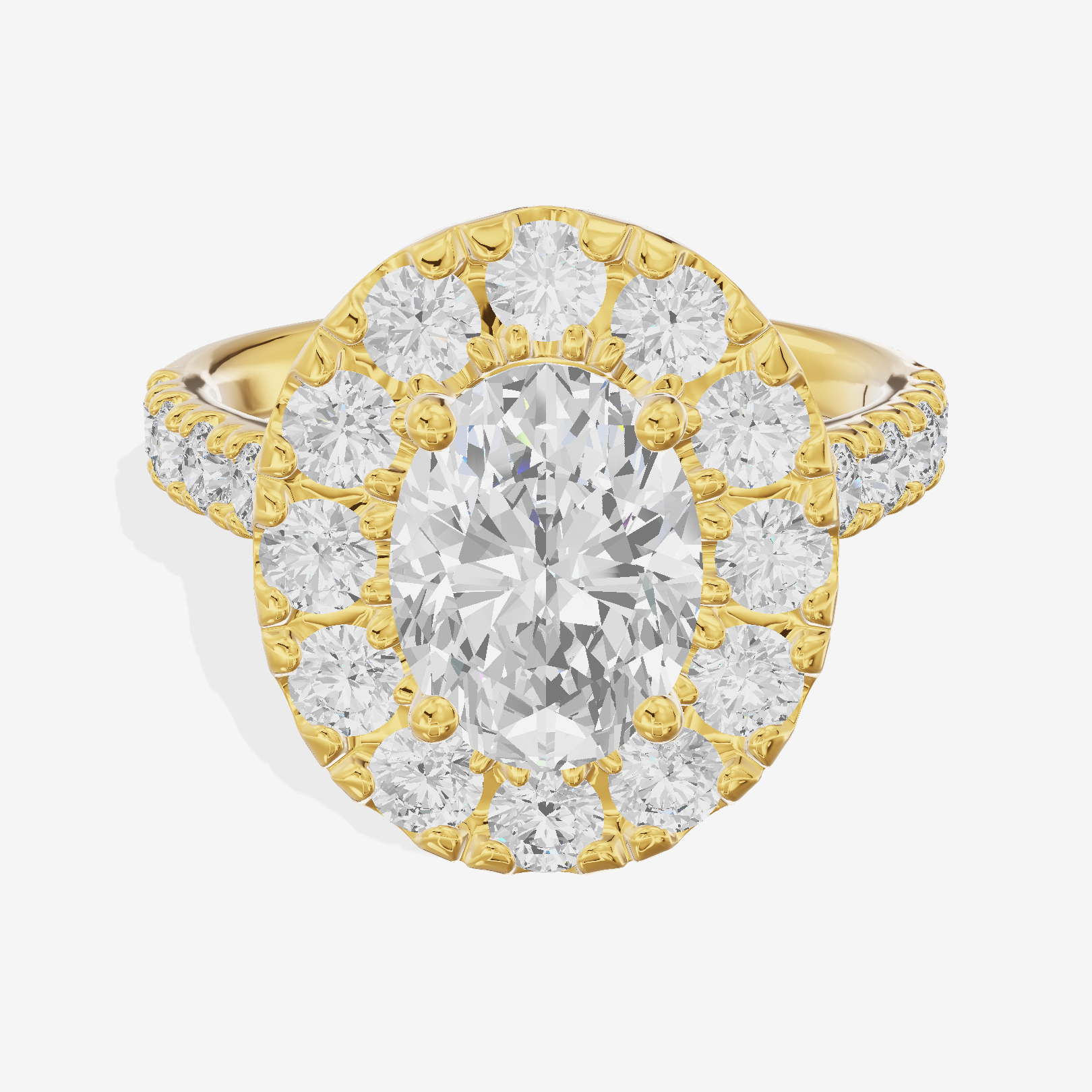 Liviana Halo Oval Engagement Ring (1/4 ct. tw.) in 18K Yellow Gold
