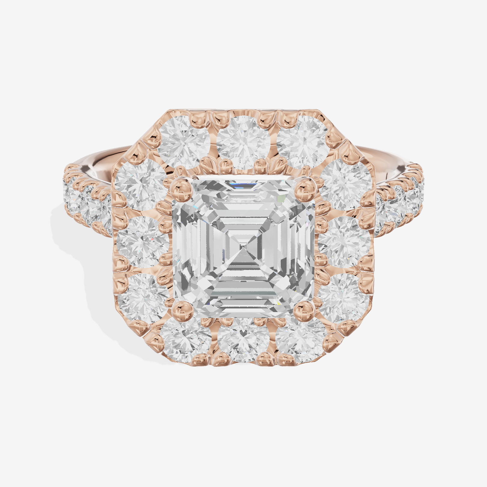 Liviana Halo Asscher Engagement Ring (1/4 ct. tw.) in 14K Rose Gold