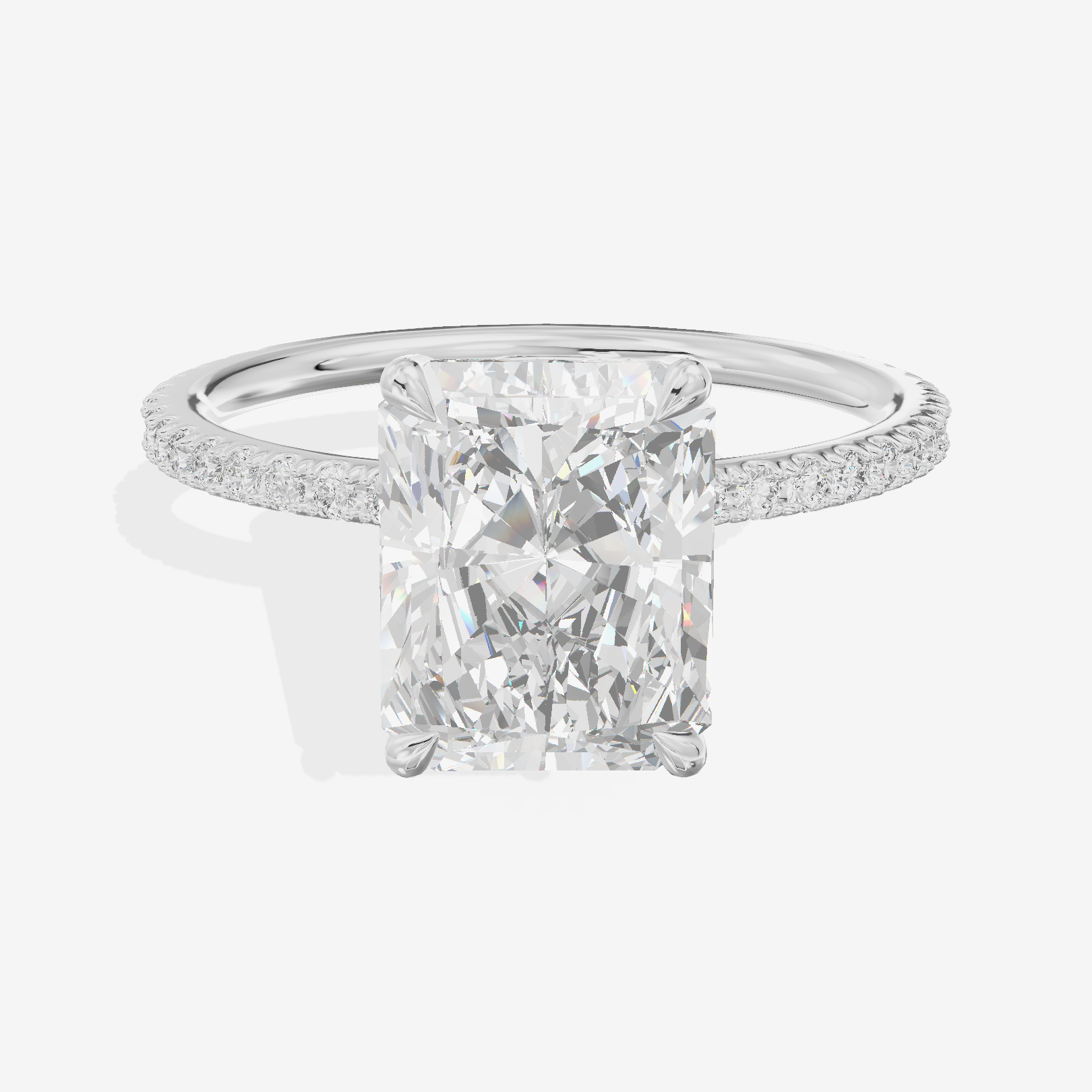 Promezza Pavé Radiant Engagement Ring (1/4 ct. tw.) in 18K White Gold