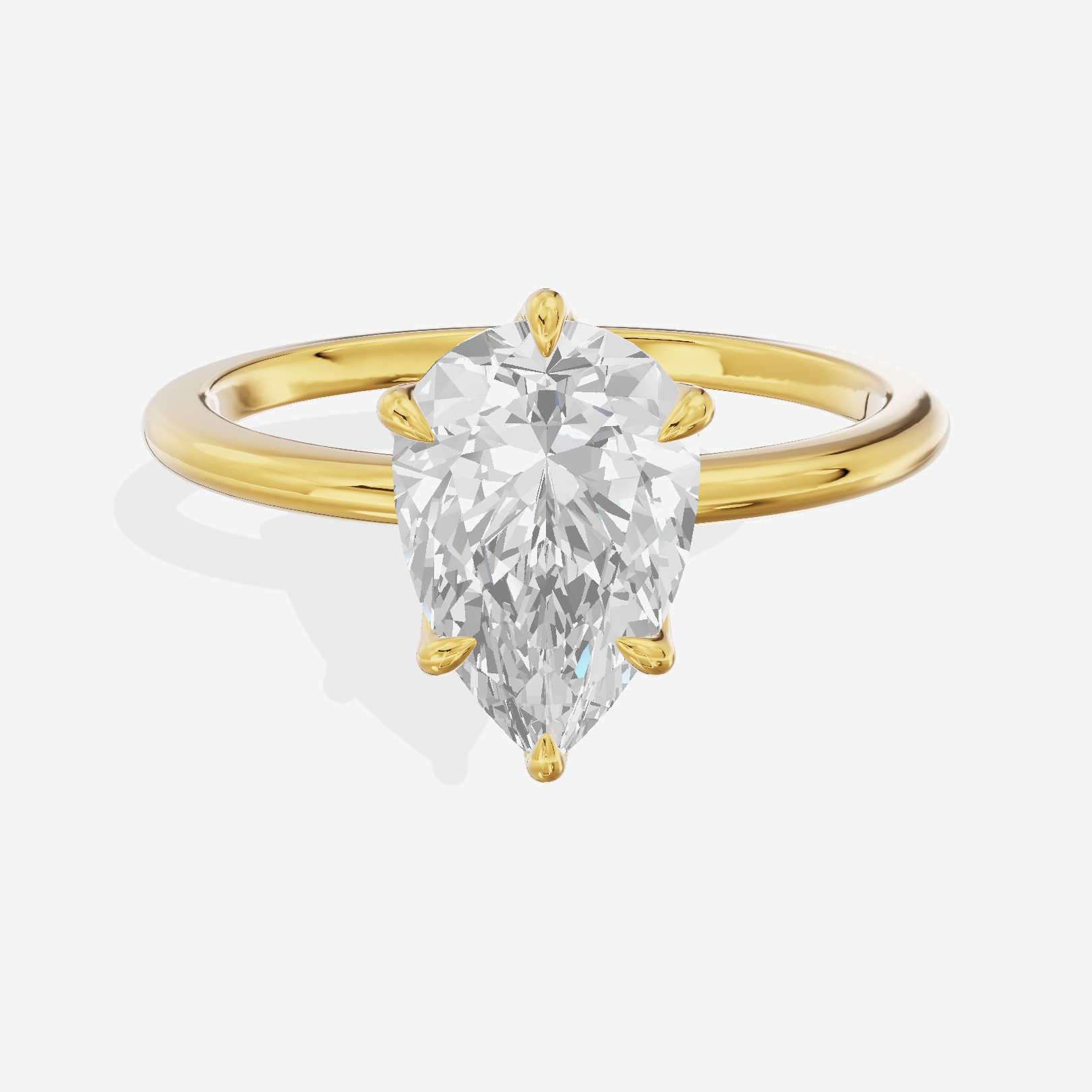 Petite Coeurine 1.5mm Pear Six-Prong Engagement Ring in 18K Yellow Gold