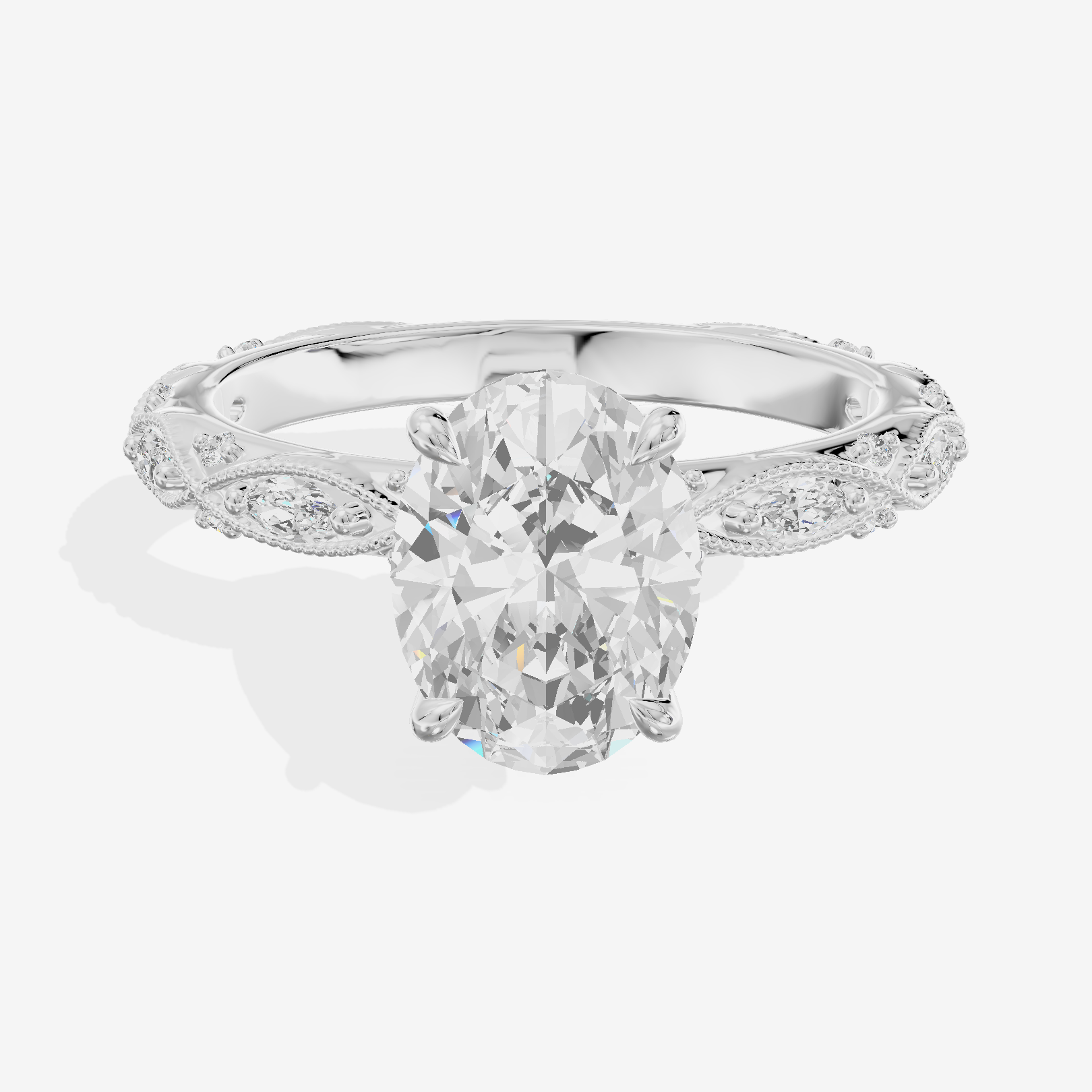 Vintage Whisper Oval Engagement Ring (1/4 ct. tw.) in Platinum