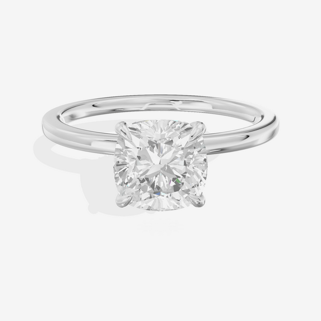 Sincere Halo Cushion Engagement Ring (1/15 ct. tw.) in Platinum