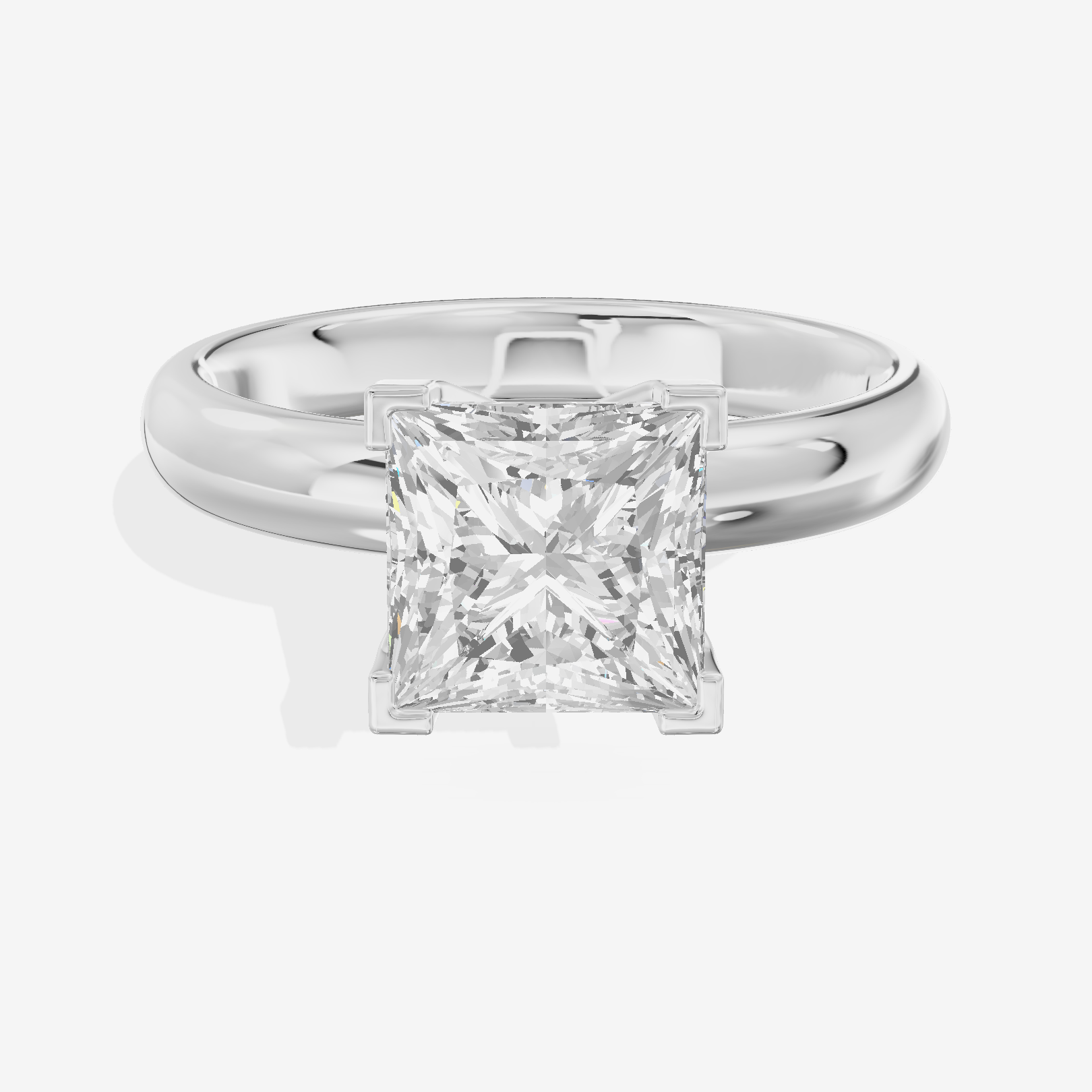 Sincere Trellis 3mm Princess Comfort Fit Engagement Ring in Platinum