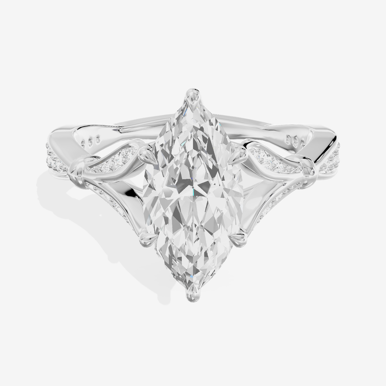 One of One Grand 3mm Marquise Solitaire Engagement Ring (1/3 ct. tw.) in 14K White Gold