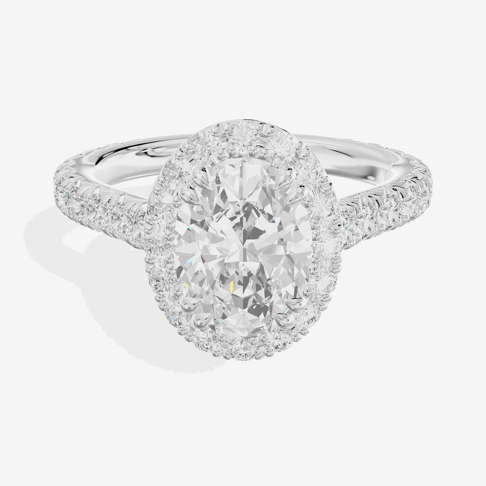 One of One Halo Oval Engagement Ring (3/4 ct. tw.) in Platinum