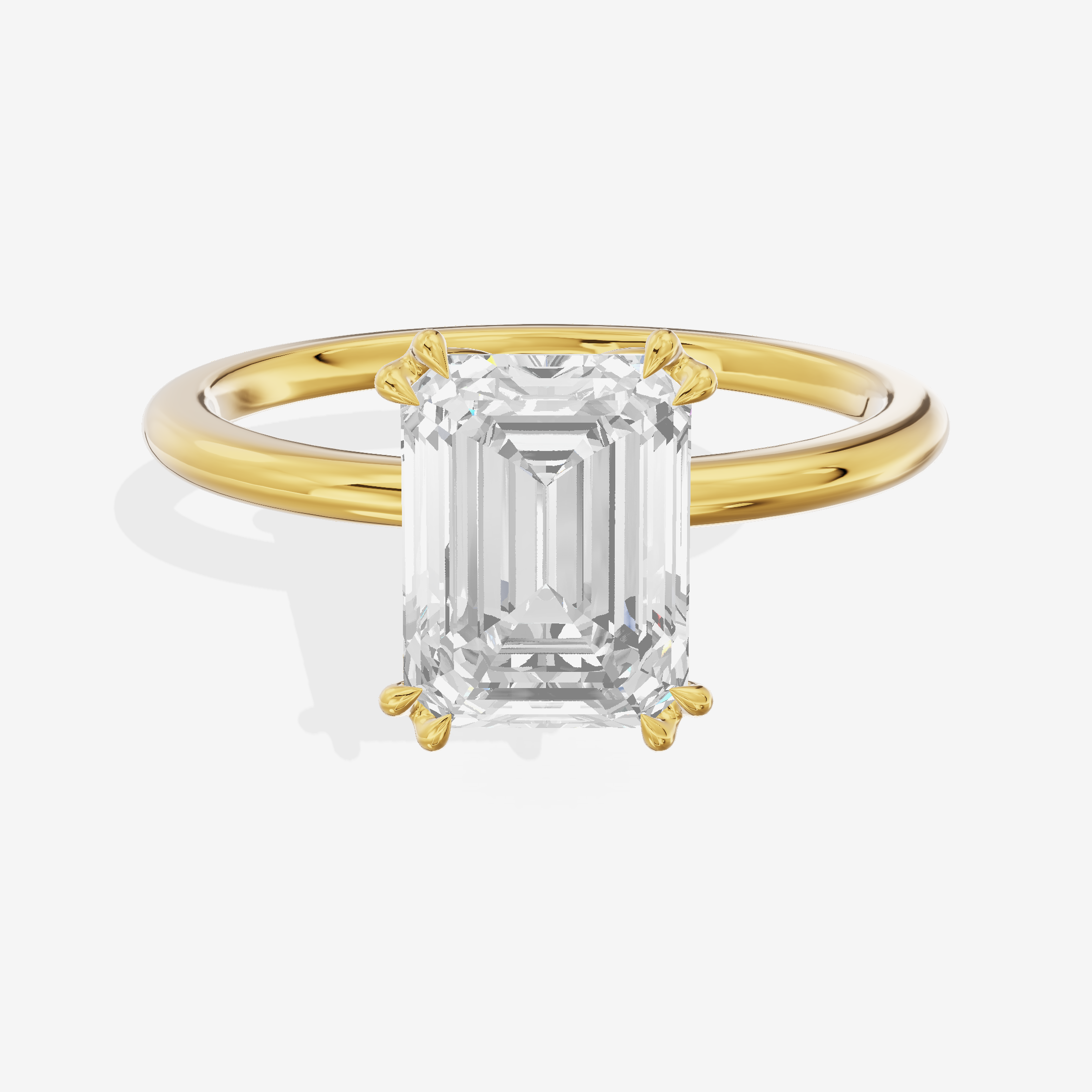 Promezza Solitaire 1.5mm Emerald Engagement Ring in 18K Yellow Gold