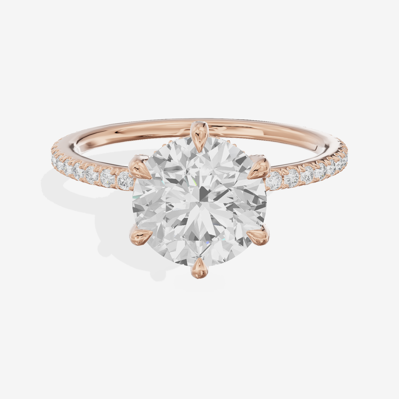 Mayrelle Halo Round Engagement Ring (1/3 ct. tw.) in 18K Rose Gold