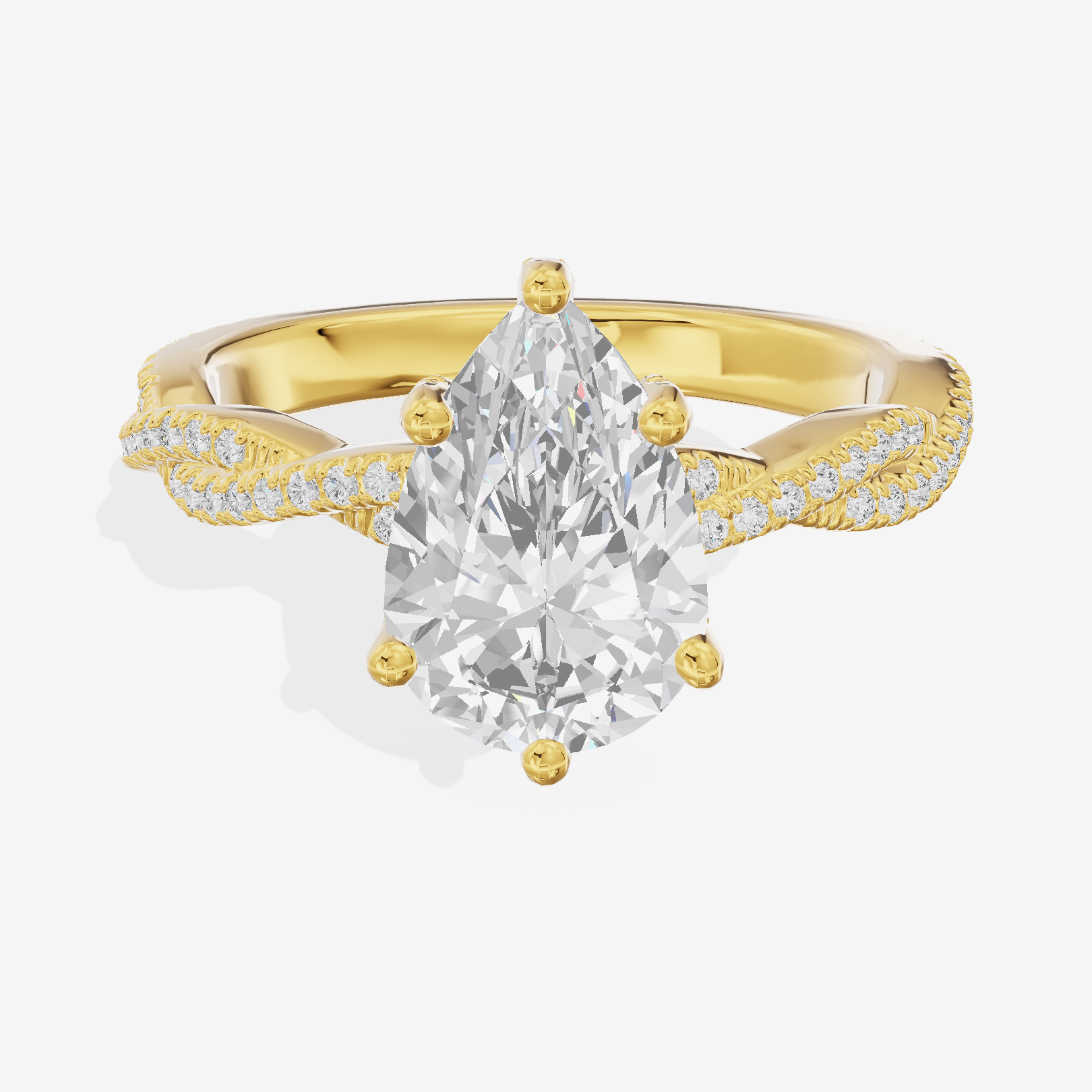 Luxe Twine Pear Twisted Engagement Ring (1/3 ct. tw.) in 14K Yellow Gold