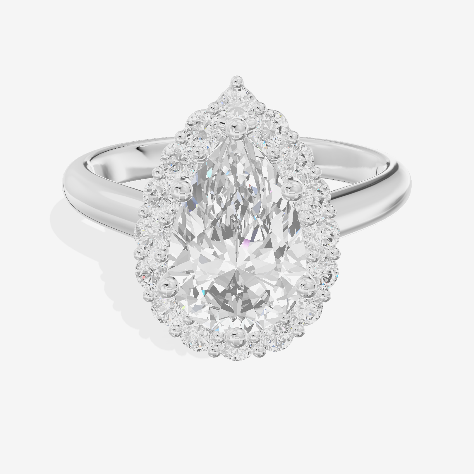 Liviana Pear Halo Engagement Ring (2/5 ct. tw.) in 18K White Gold
