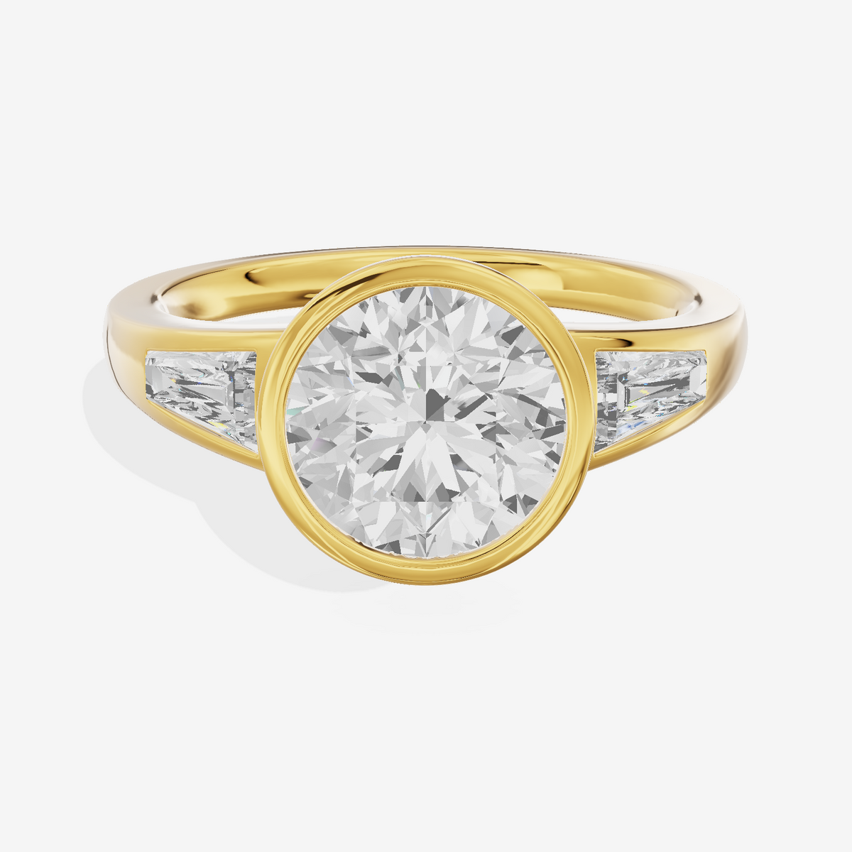 Modern Triade Round Three Stone Engagement Ring (1/2 ct. tw.) in 18K Yellow Gold