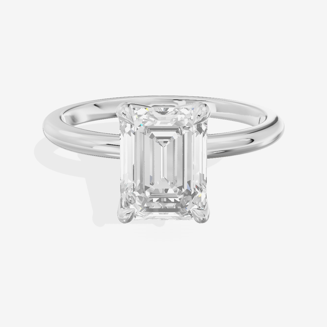 Vintage Aimora 1.8mm Emerald Solitaire Engagement Ring in Platinum