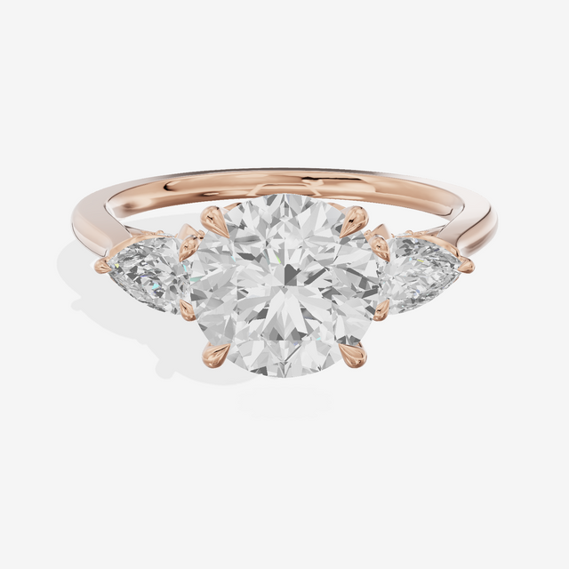 Modern Sincere Three Stone Round Engagement Ring (1/2 ct. tw.) in 18K Rose Gold