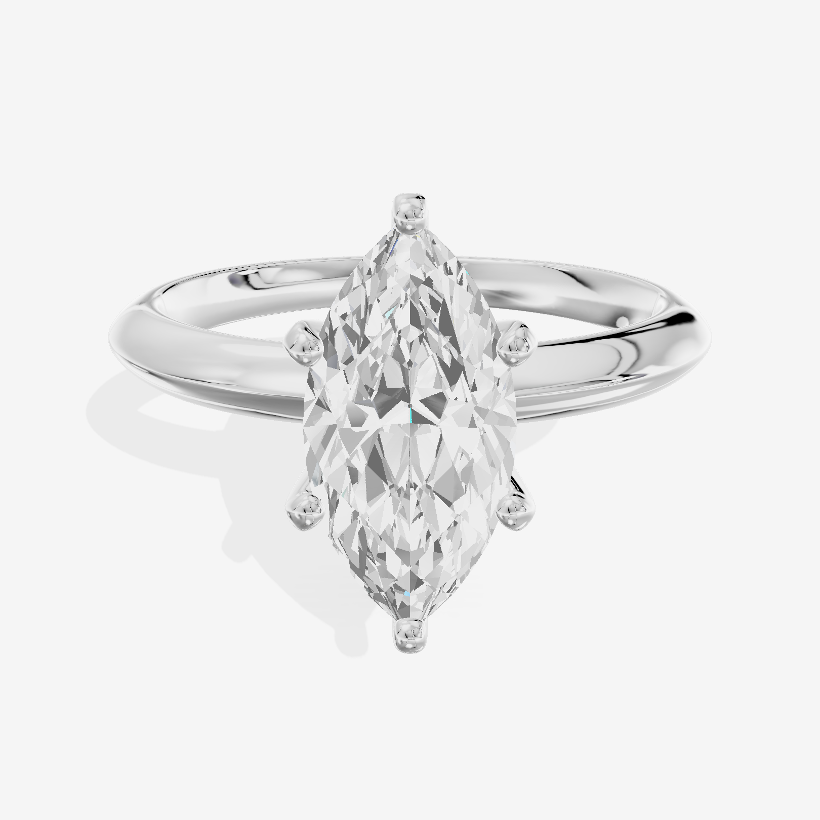 Classic Vowsae 2.5mm Marquise Six-Prong Engagement Ring in Platinum