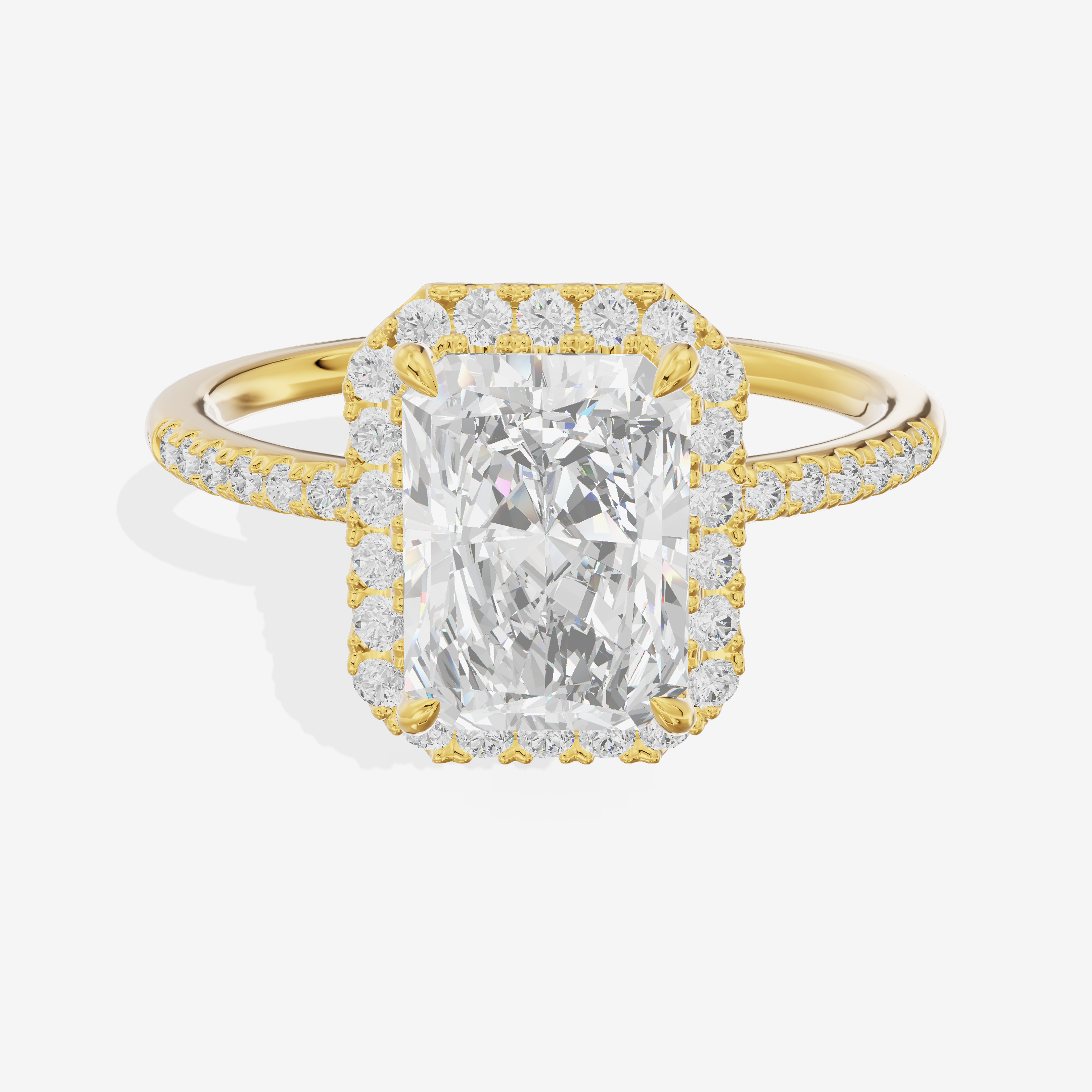 Luxe Linger Radiant Halo Engagement Ring (1/2 ct. tw.) in 18K Yellow Gold