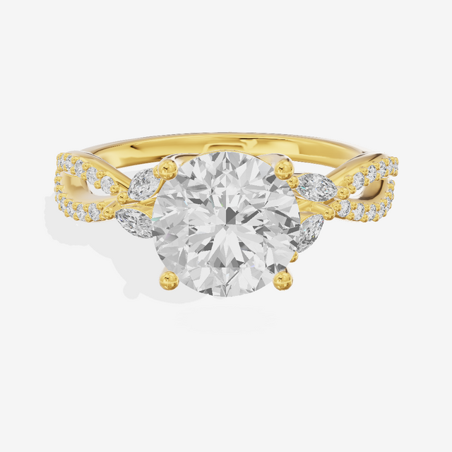 Luxe Domeline 1.5mm Round Solitaire Engagement Ring (1/8 ct. tw.) in 14K Yellow Gold