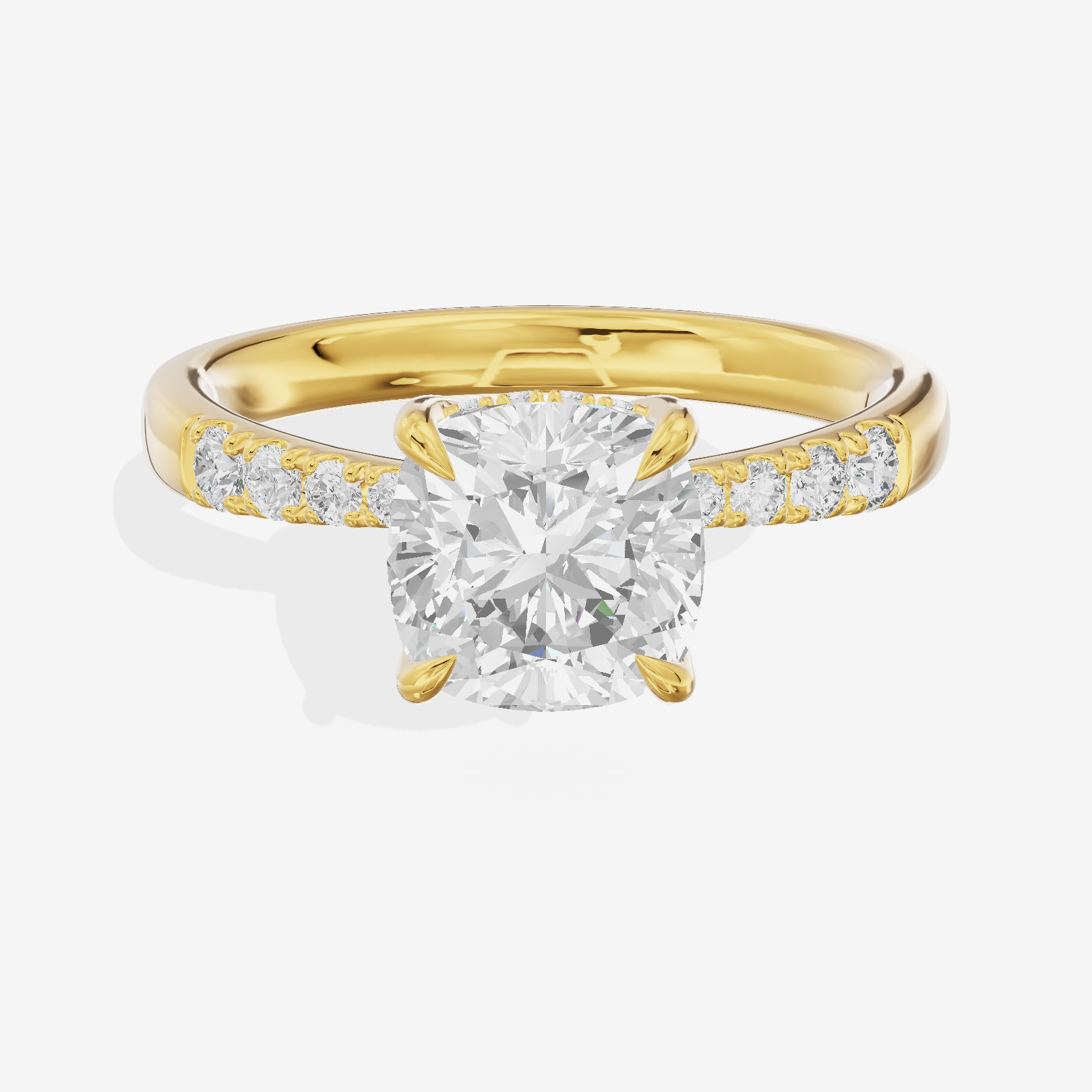 Mayrelle Hidden Halo Cushion Engagement Ring (1/5 ct. tw.) in 18K Yellow Gold