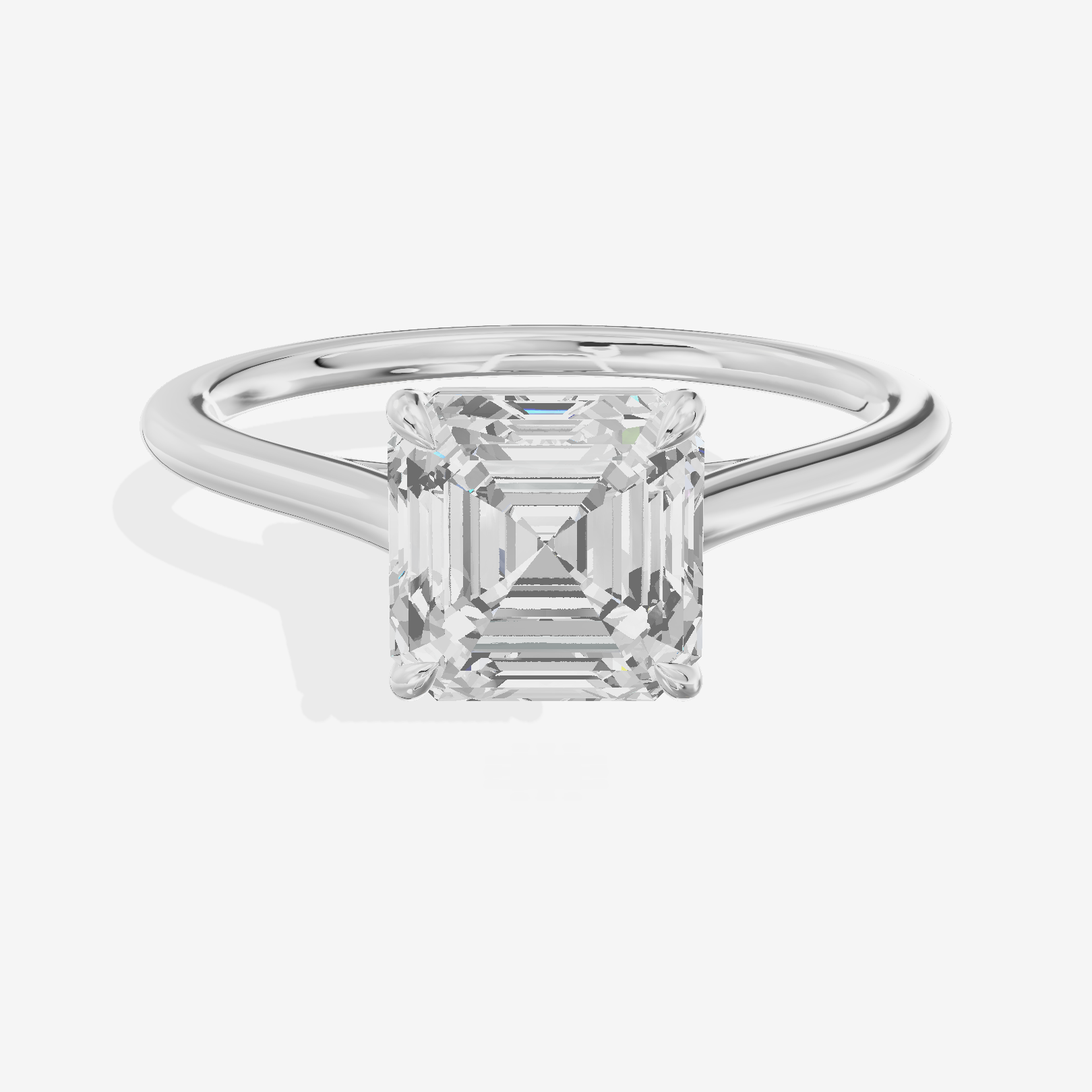 One of One 1.4mm Asscher Solitaire Engagement Ring in Platinum
