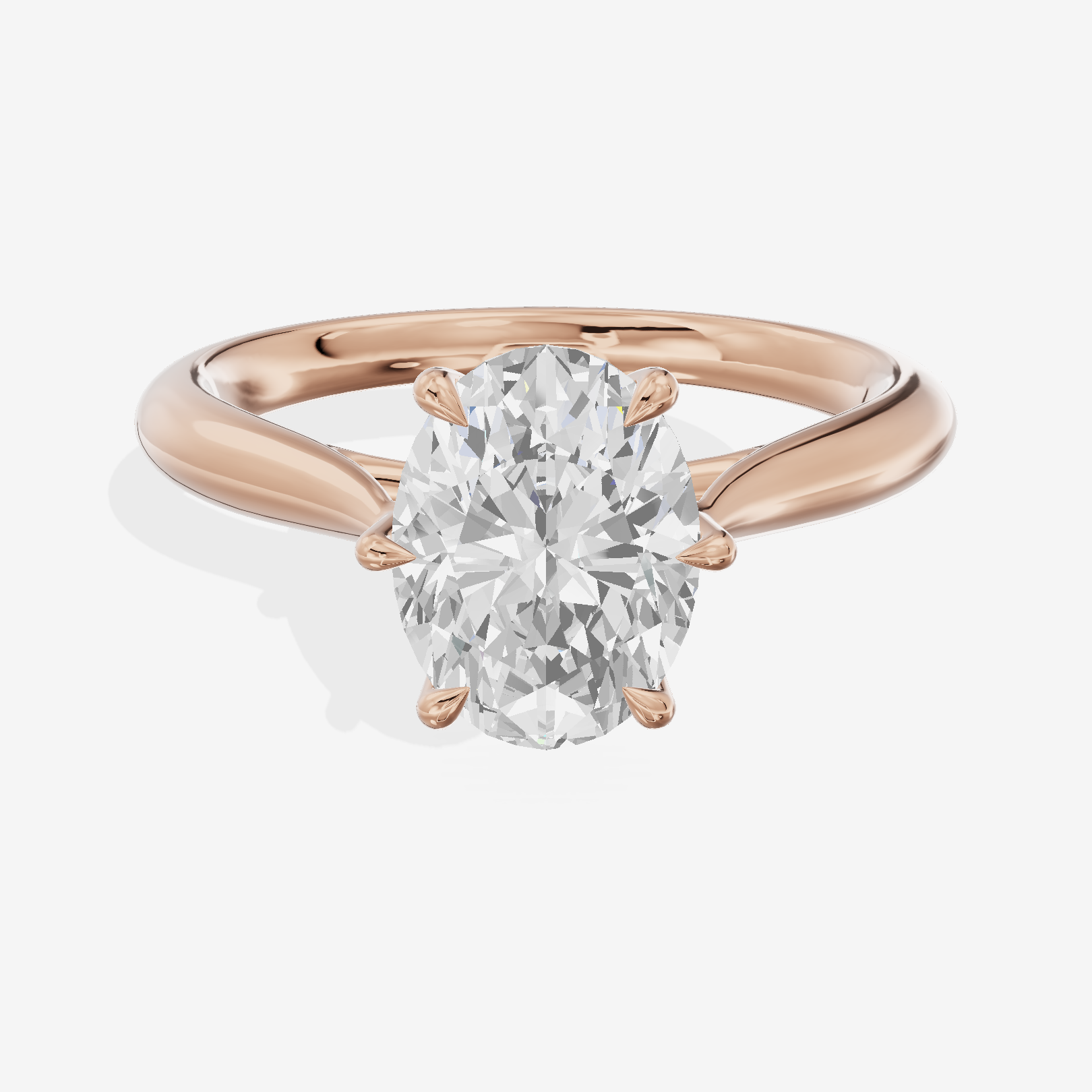 Petite Tender 2mm Oval Solitaire Engagement Ring in 14K Rose Gold