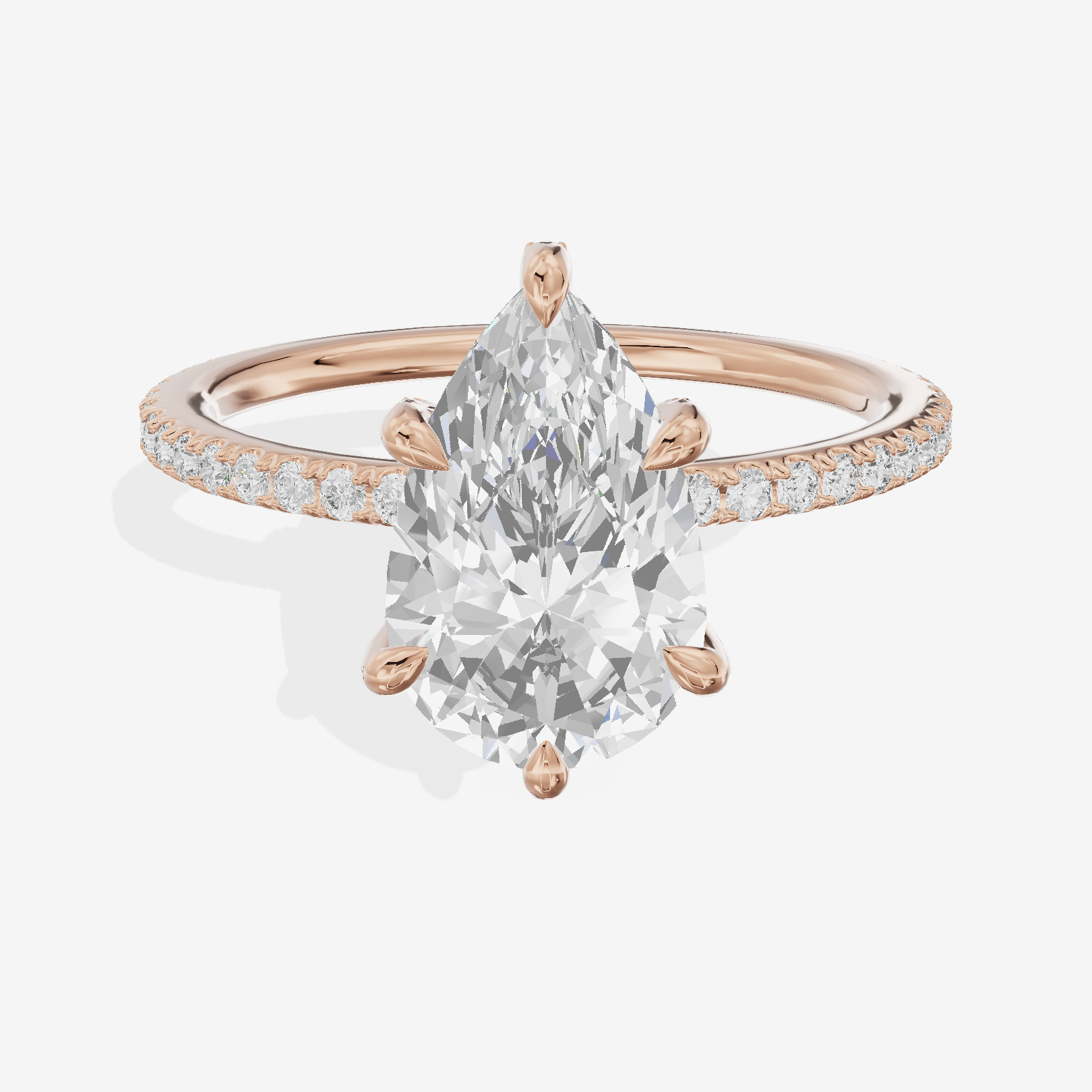Mayrelle Halo Pear Engagement Ring (1/3 ct. tw.) in 18K Rose Gold