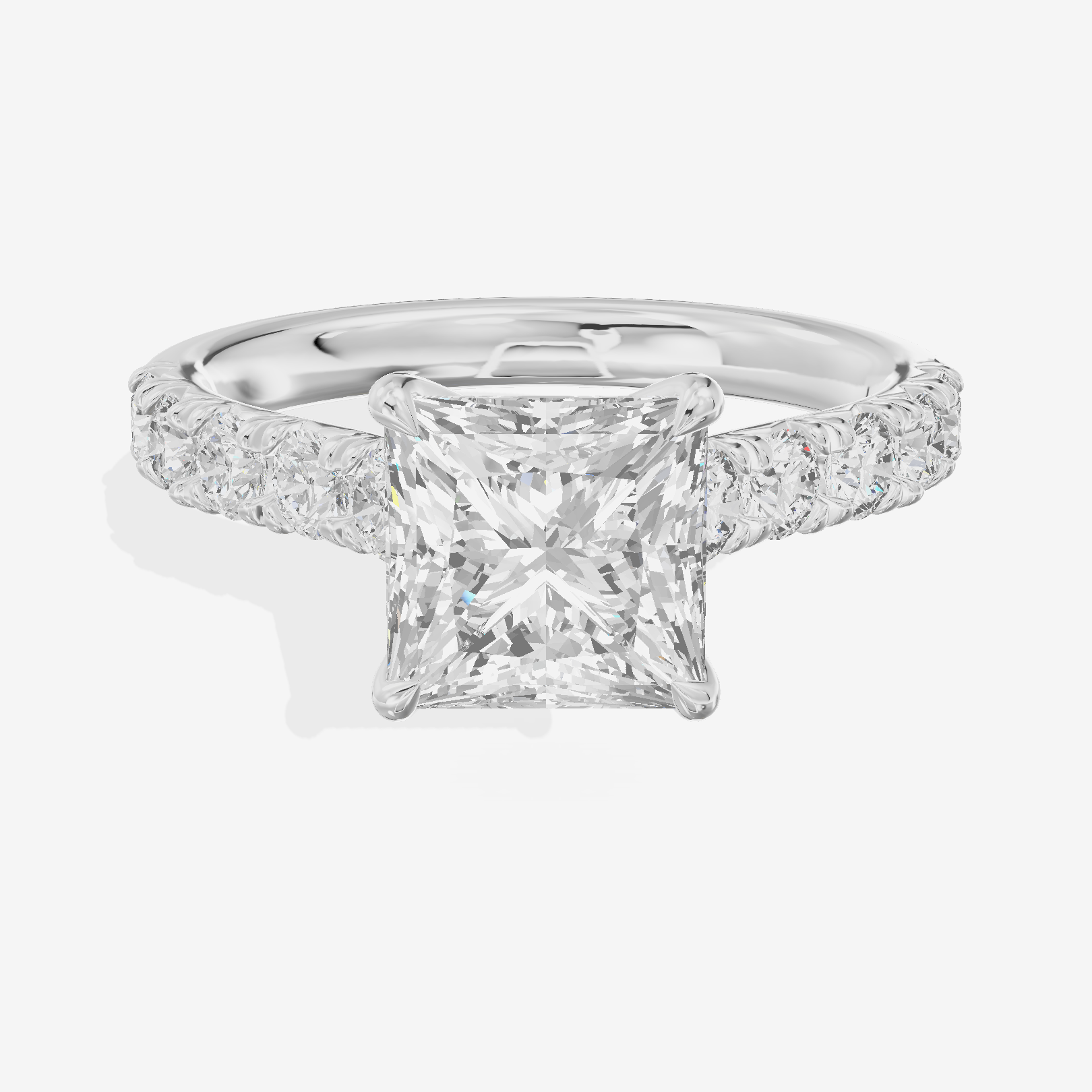 Halcyon Princess Vintage Engagement Ring (1/2 ct. tw.) in 18K White Gold