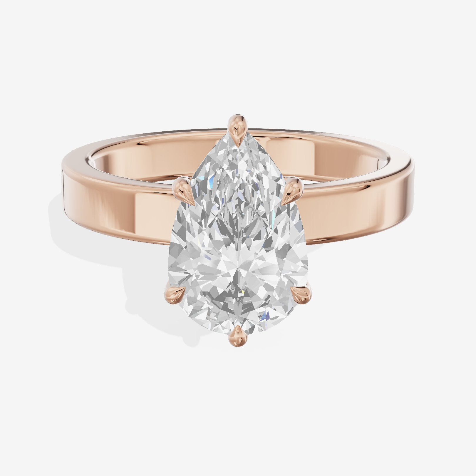 Eternal Vowsae 3mm Pear Solitaire Engagement Ring in 18K Rose Gold