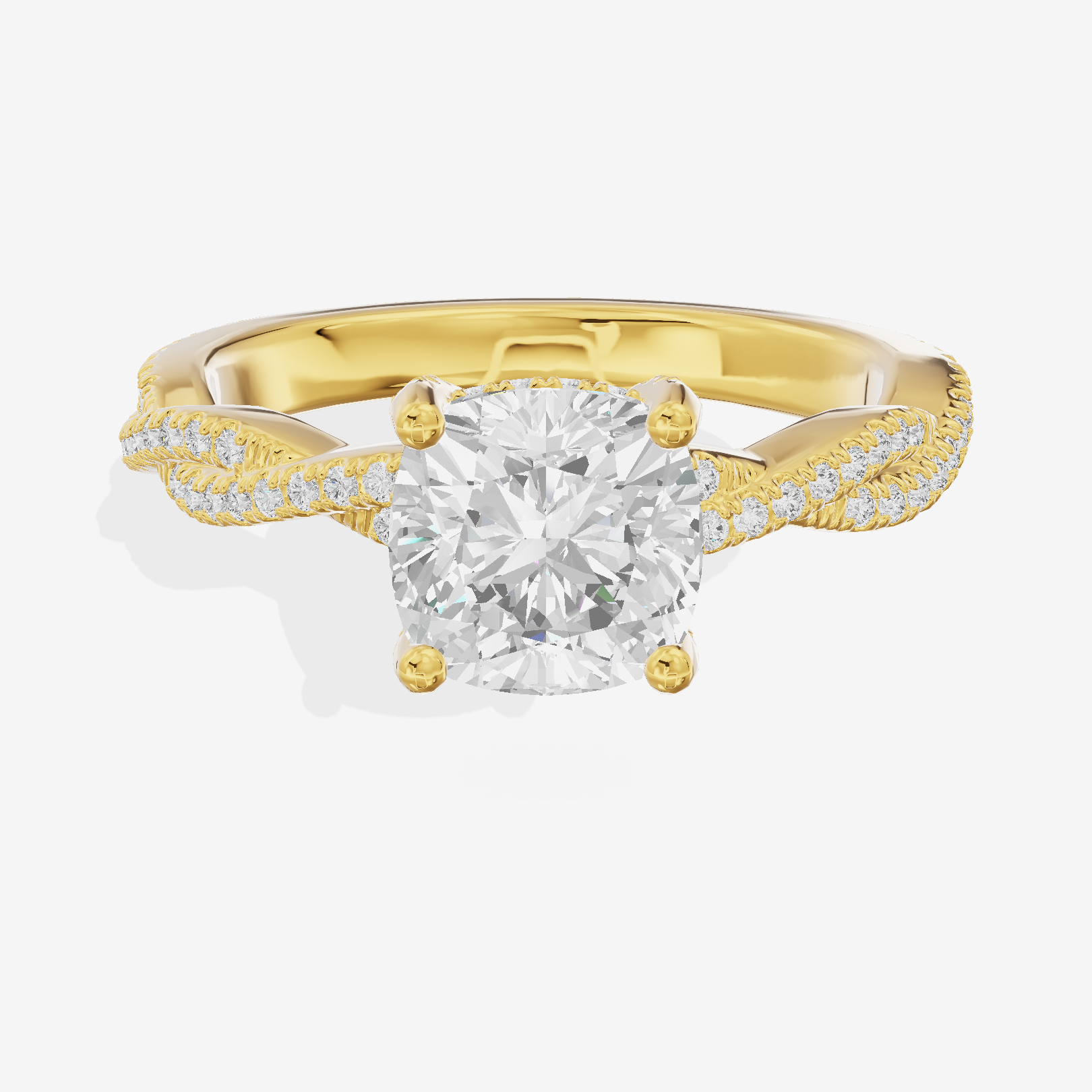 Luxe Twine Cushion Twisted Engagement Ring (1/3 ct. tw.) in 18K Yellow Gold
