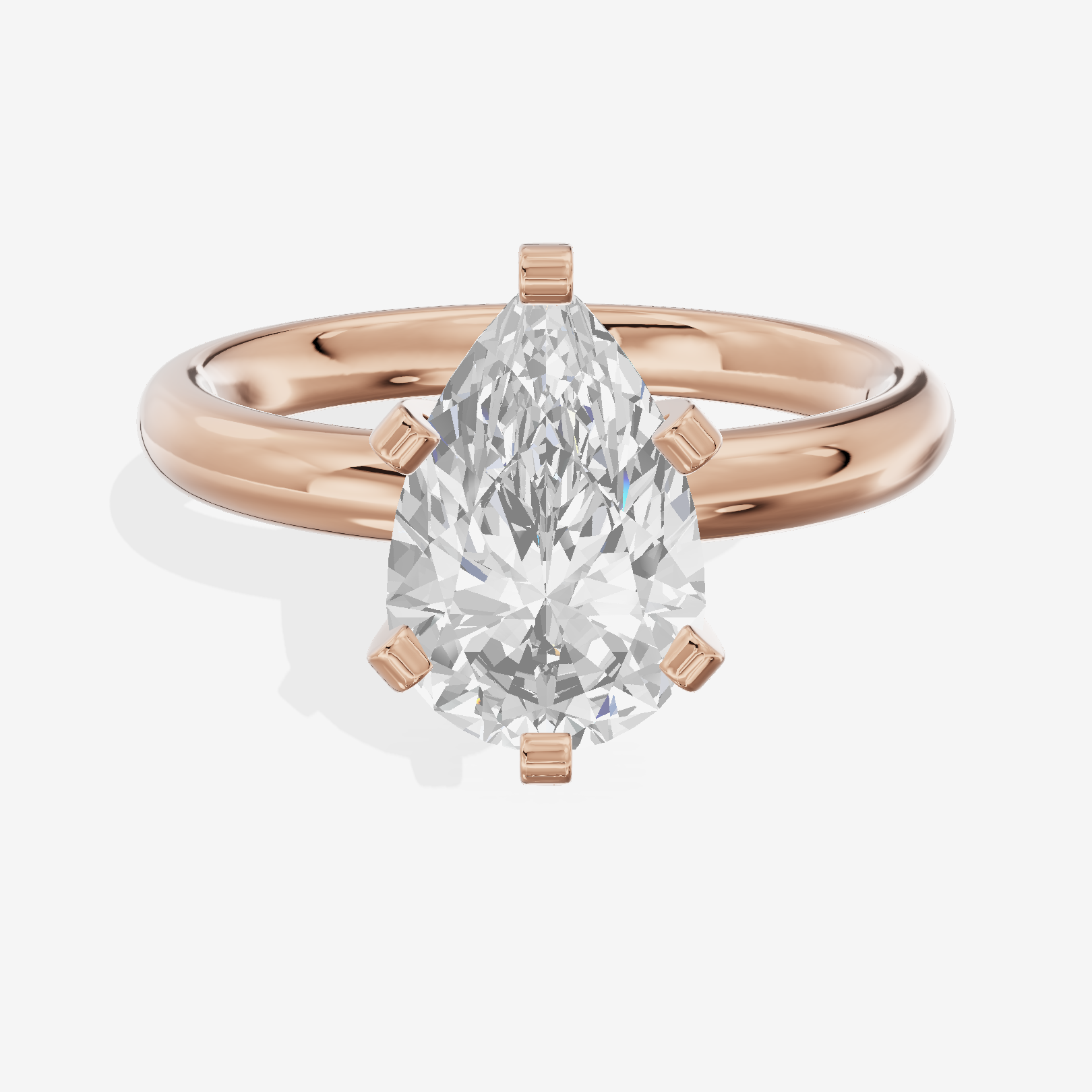 Hallowed Selenia 2.5mm Pear Comfort Fit Engagement Ring in 14K Rose Gold