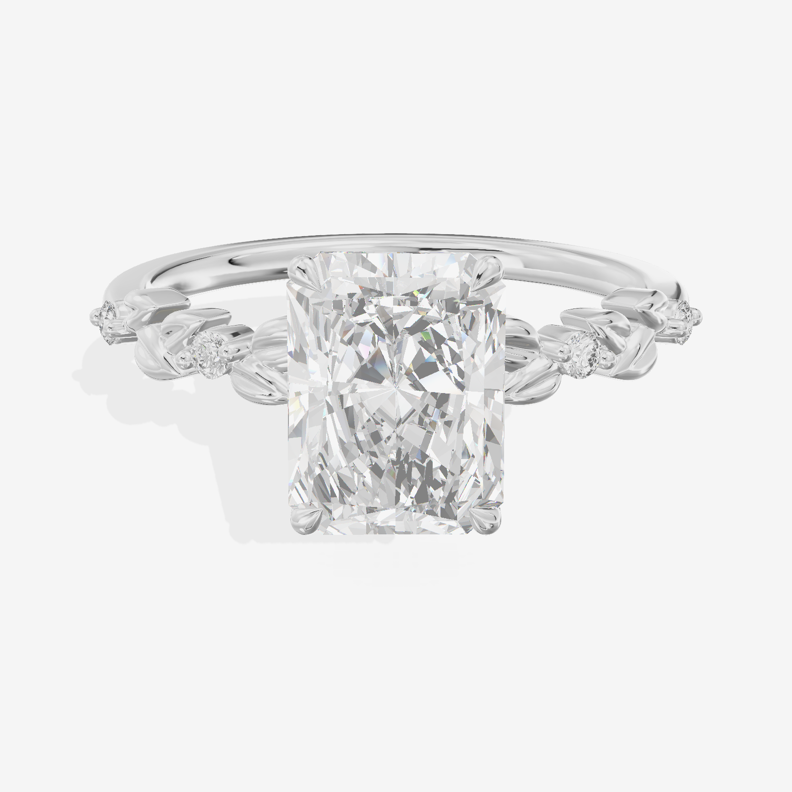 Tender Promezza Radiant Engagement Ring with Side Stones (1/20 ct. tw.) in Platinum