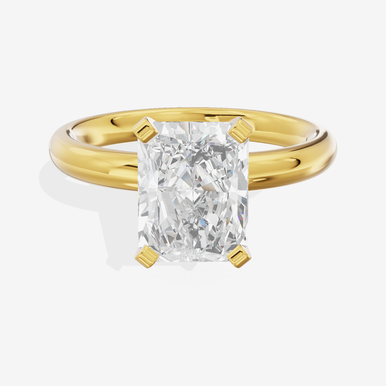 Hallowed Selenia 2.5mm Radiant Comfort Fit Engagement Ring in 18K Yellow Gold