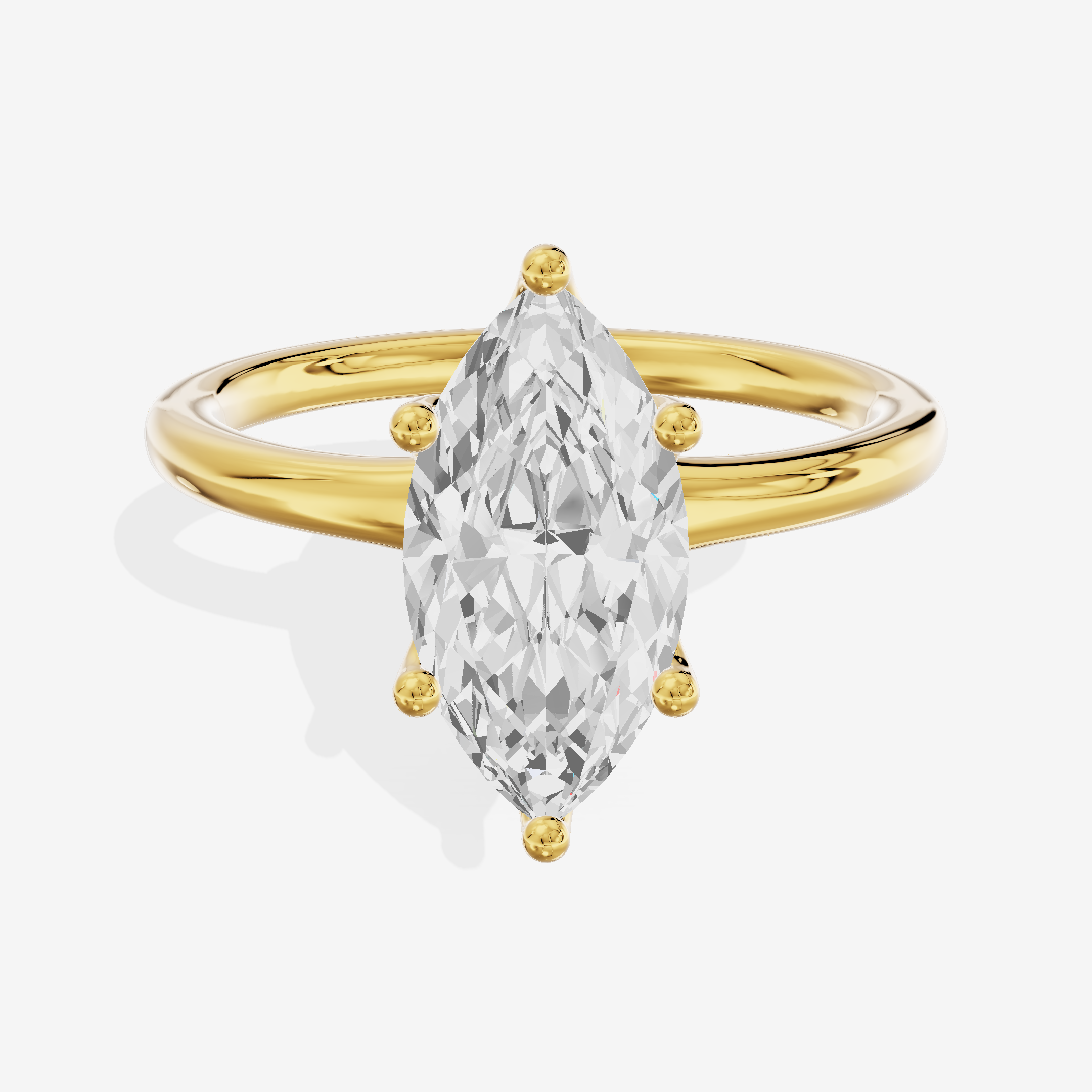 Linger 1.8mm Marquise Solitaire Engagement Ring in 18K Yellow Gold