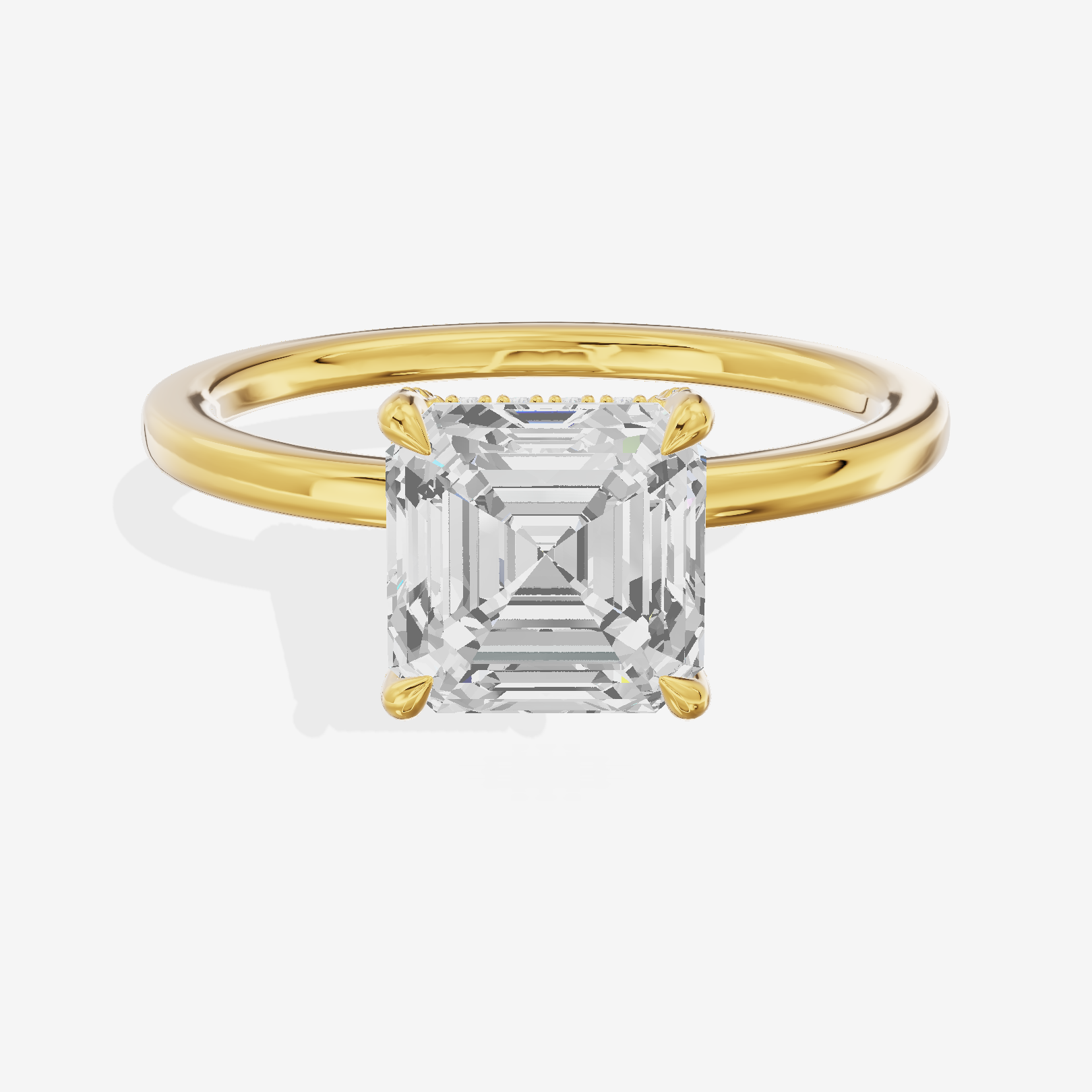 Grand Eversince Asscher Engagement Ring with Side Stones (3/5 ct. tw.) in 14K Yellow Gold