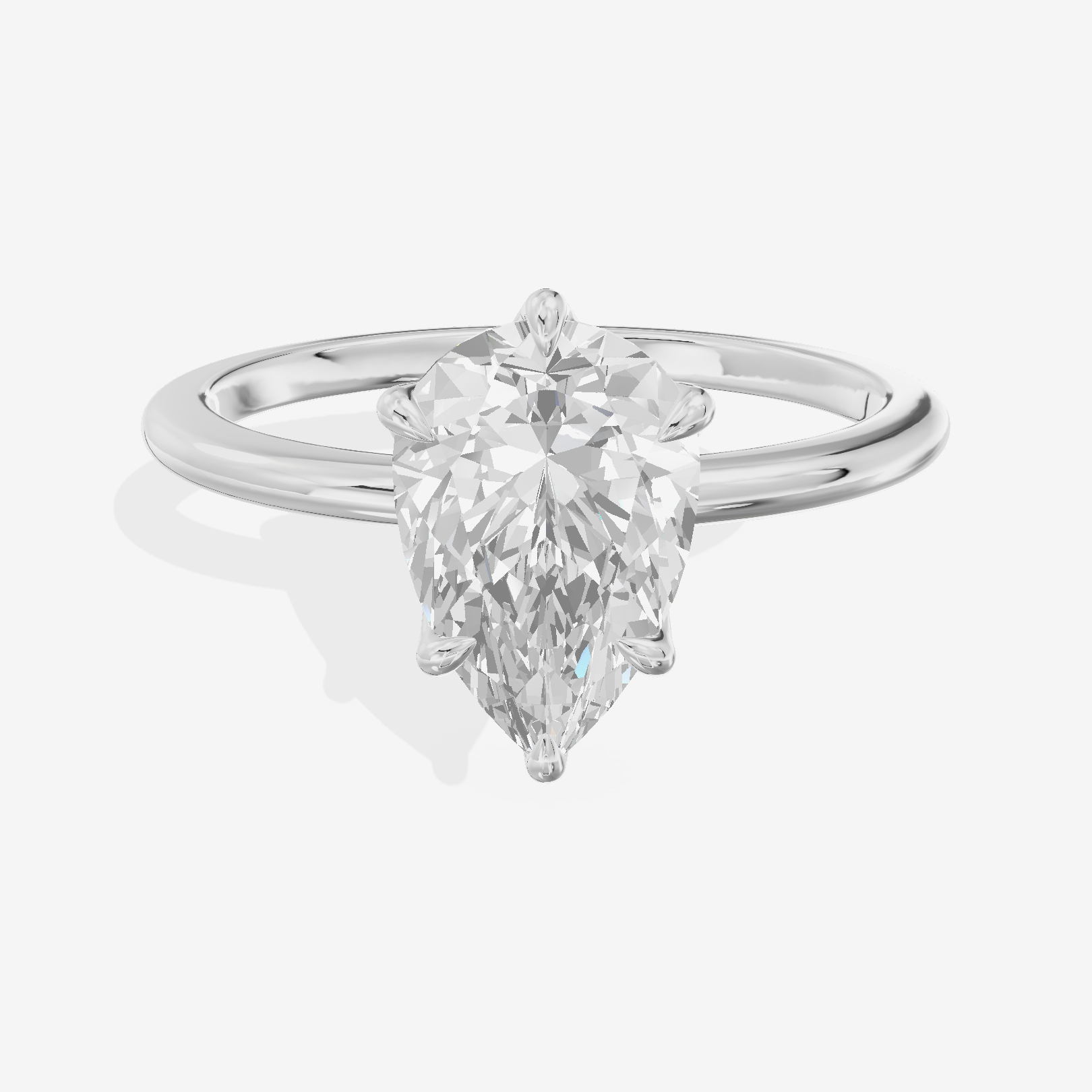 Petite Coeurine 1.5mm Pear Six-Prong Engagement Ring in 14K White Gold