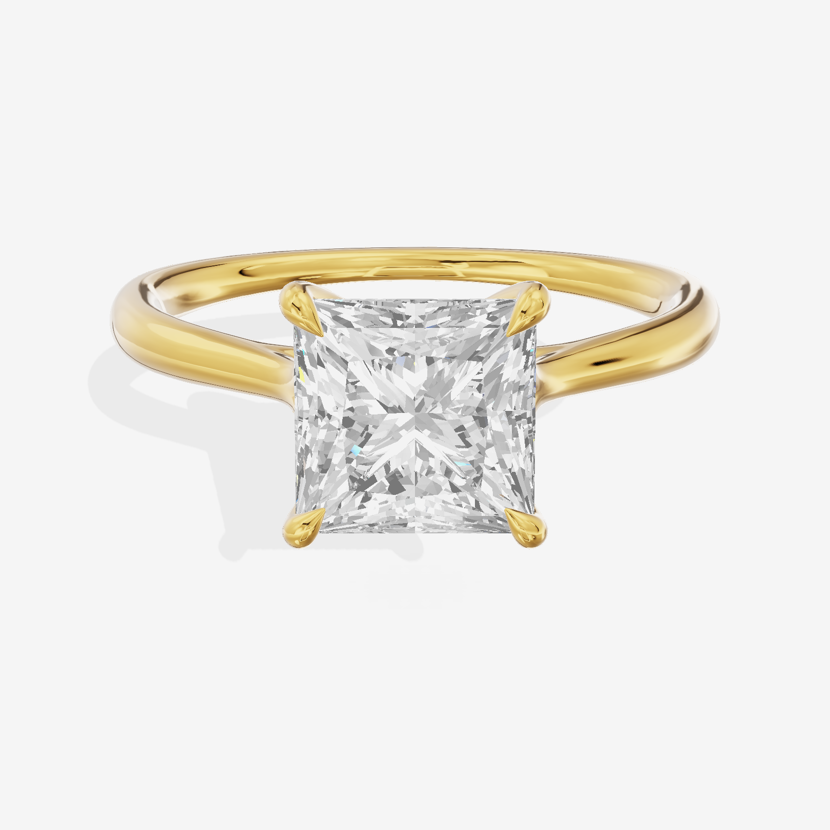 Mayrelle 2mm Princess Solitaire Engagement Ring in 18K Yellow Gold