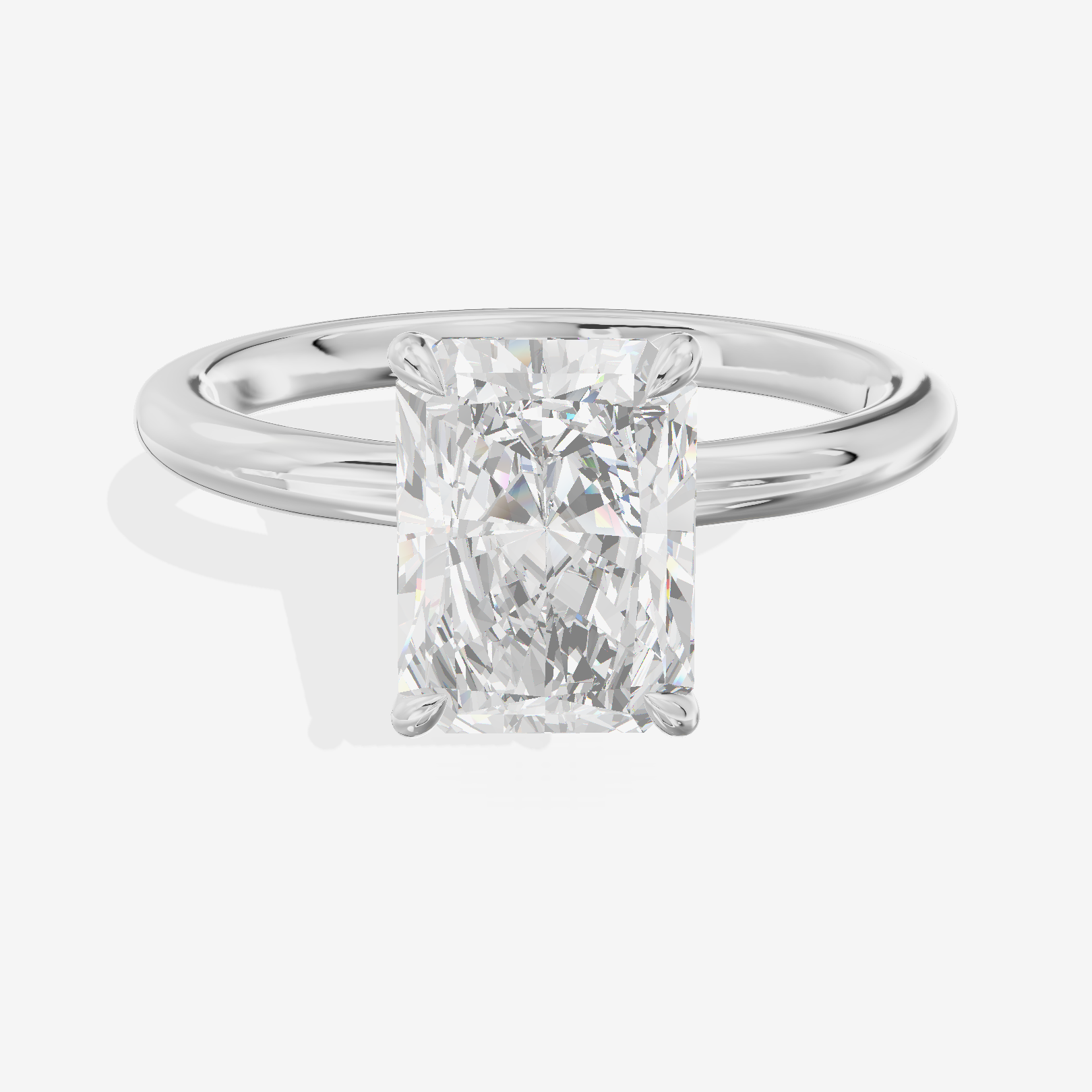 Adorae Solitaire 2mm Radiant Engagement Ring in Platinum