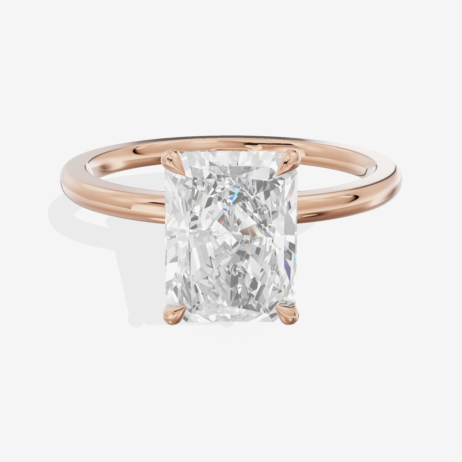 Whispered Vowsae Radiant Engagement Ring with Side Stones (1/15 ct. tw.) in 14K Rose Gold